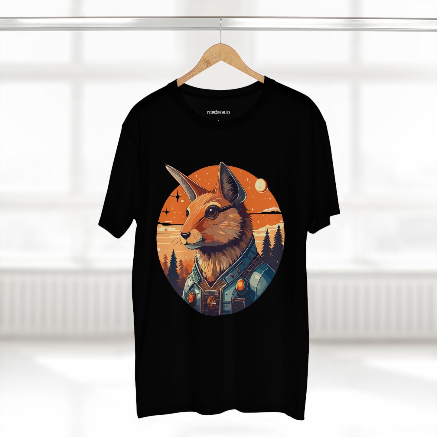 Rabbit Shirt Unisex Premium Cotton Tee With Original Art By Retro2Nova Animal Collection Soft Breathable Comfort