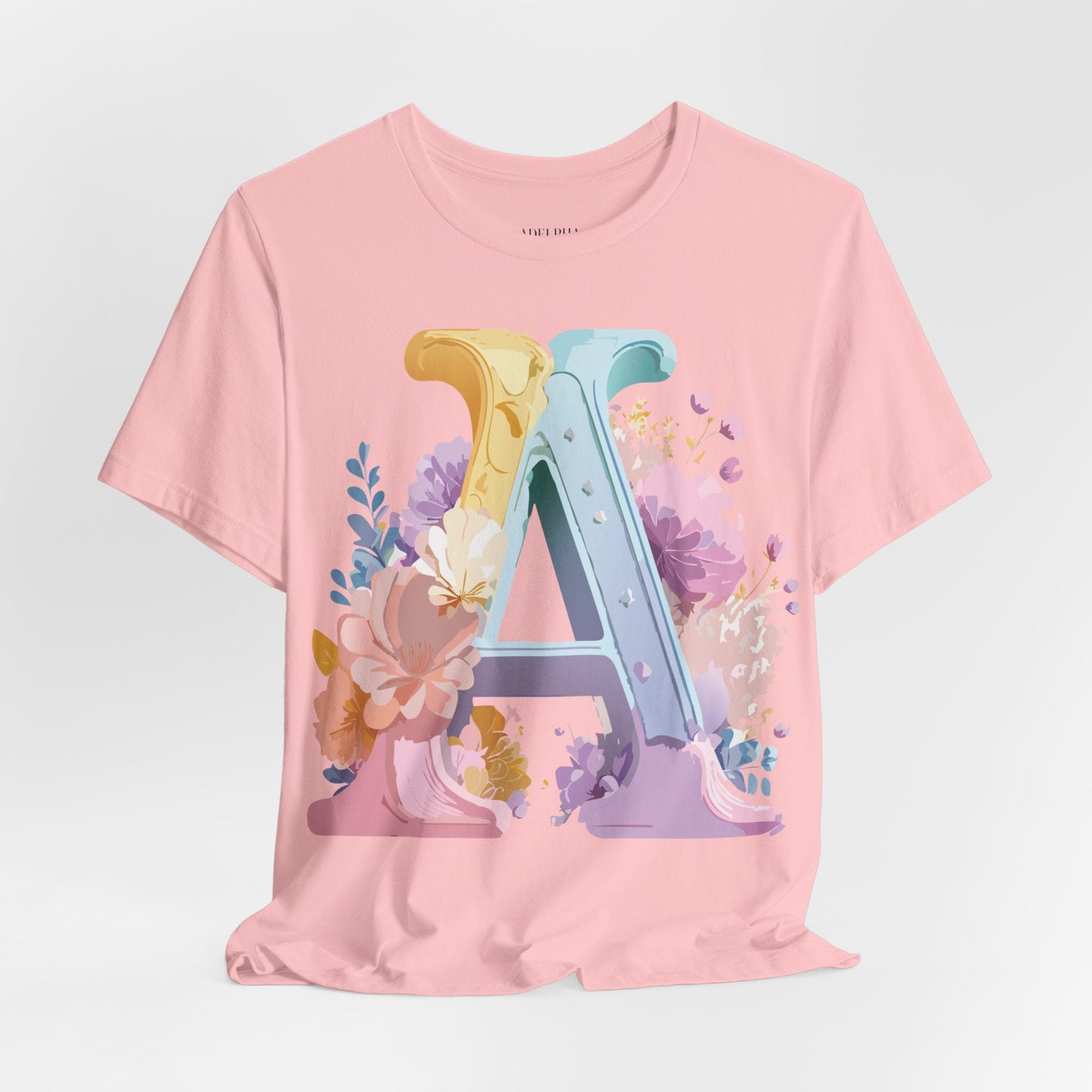 Letter A Graphic Tee Unisex Short Sleeve Shirt Vintage Inspired Artwork By Adelpha