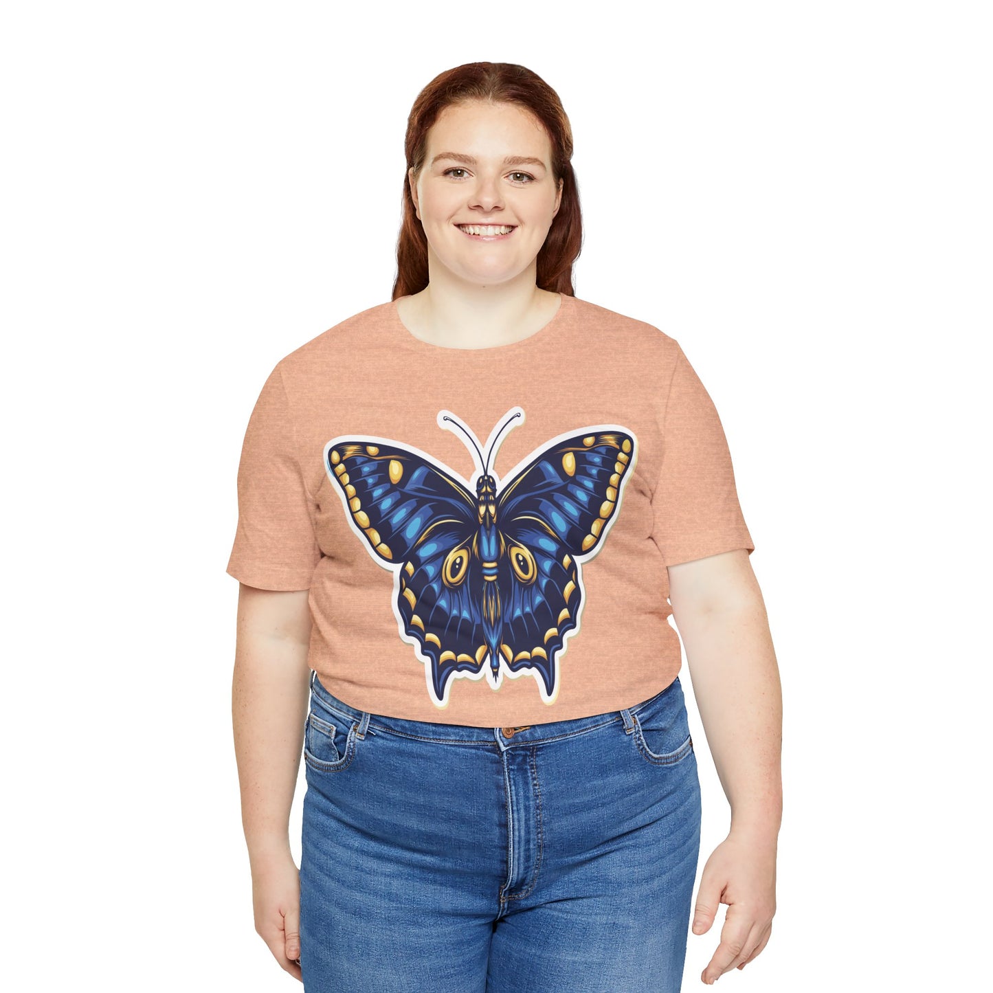 Cotton Tee Shirt with Butterfly Prints