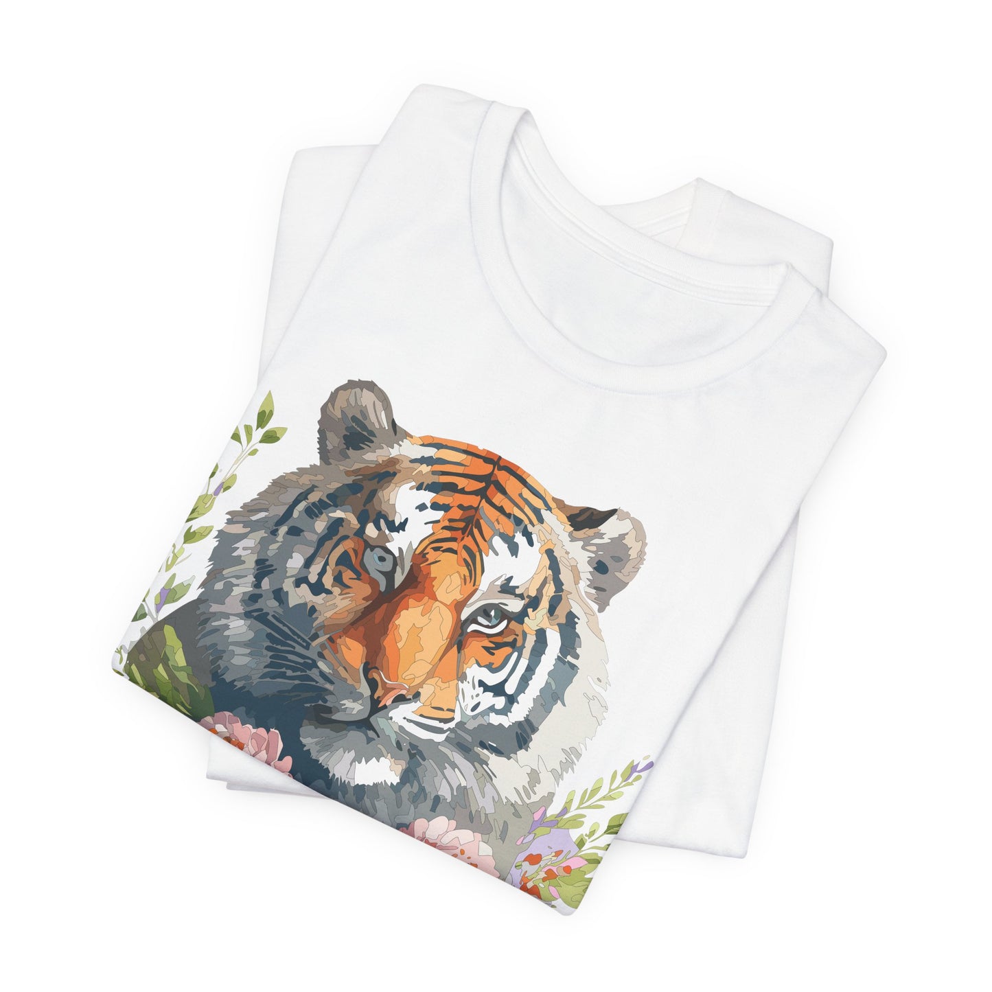 Floral Tiger Shirt, Animal Shirt, Tiger Tee, Unisex Tee, Floral T-shirt, T-Shirt with Animal