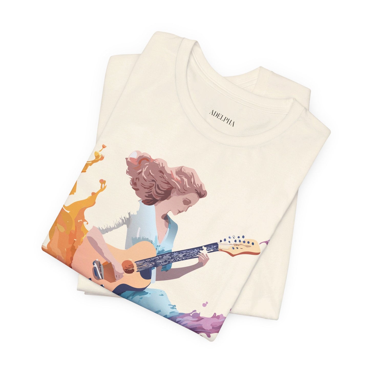 Music Graphic Unisex 100 Cotton Vintage Art with Musical Elements Tee 38