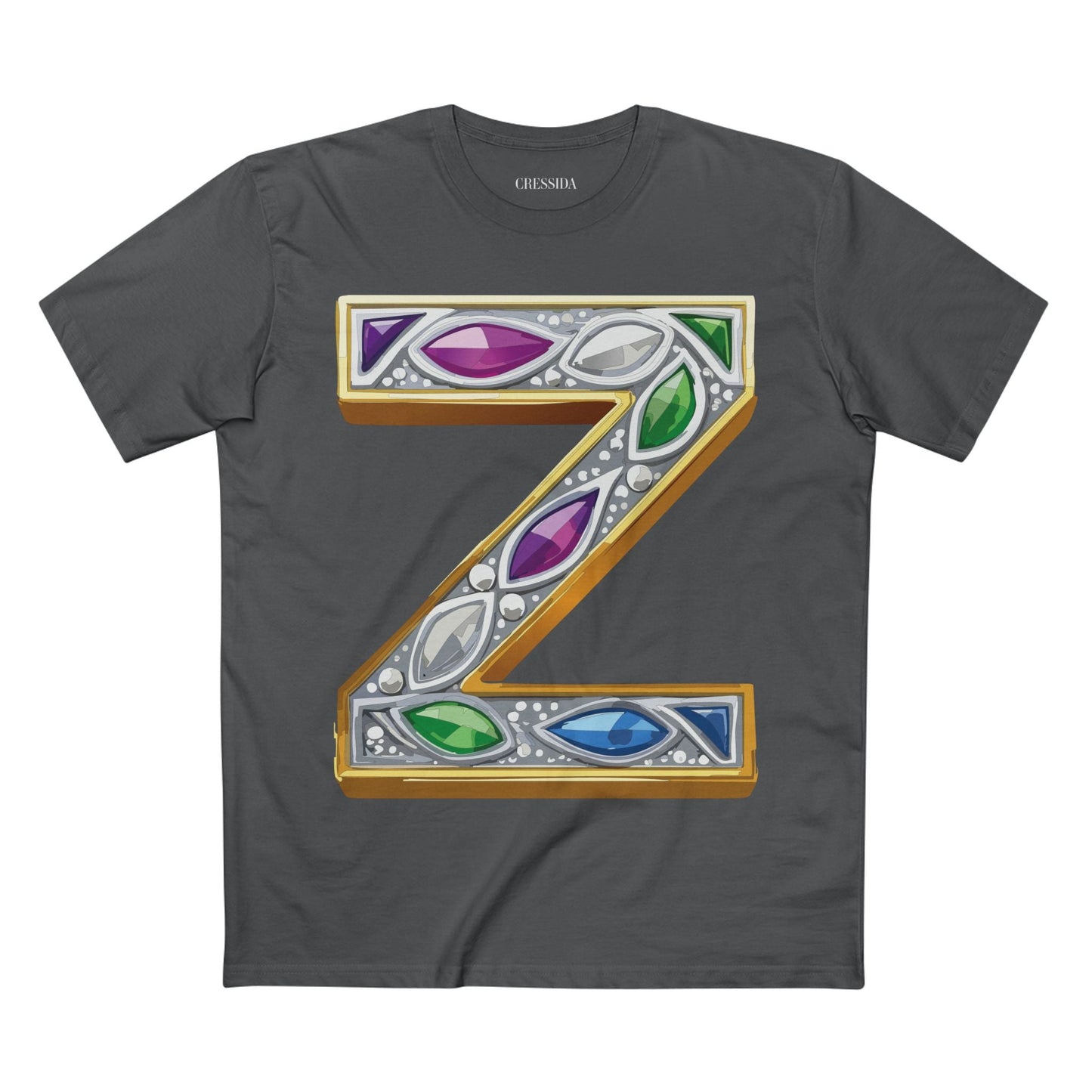Letter Z Graphic Design Tee Unisex 100 Cotton With Antique Gold Letters Artwork T-Shirt