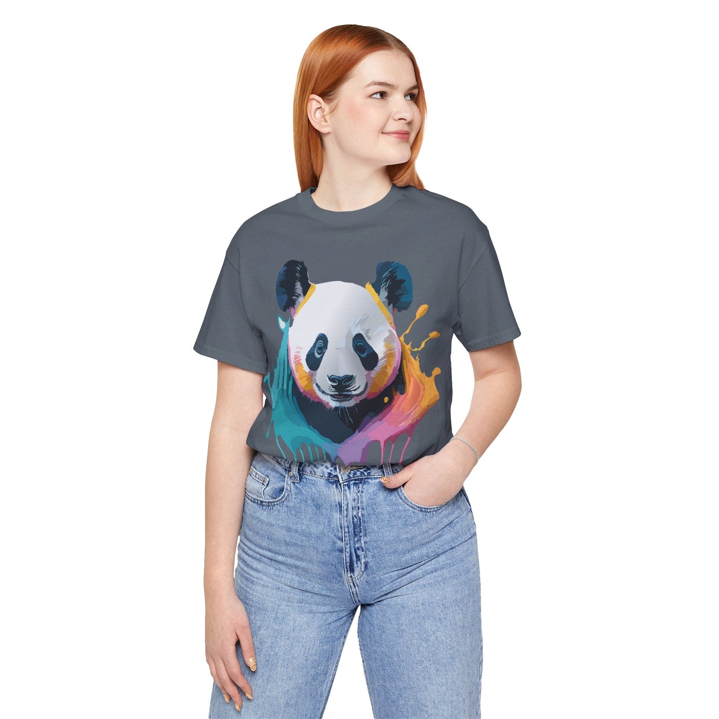 Panda Graphic T Shirt Unisex Jersey Short Sleeve Vintage Inspired Art Tee by Adelpha