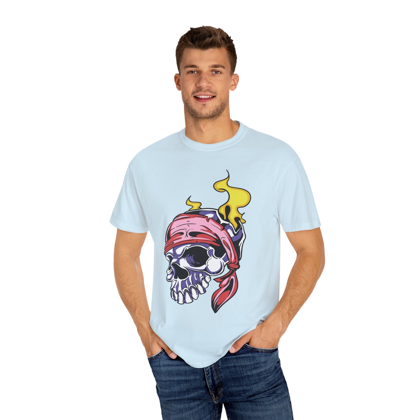 Unisex Cotton Tee Shirt with Skull