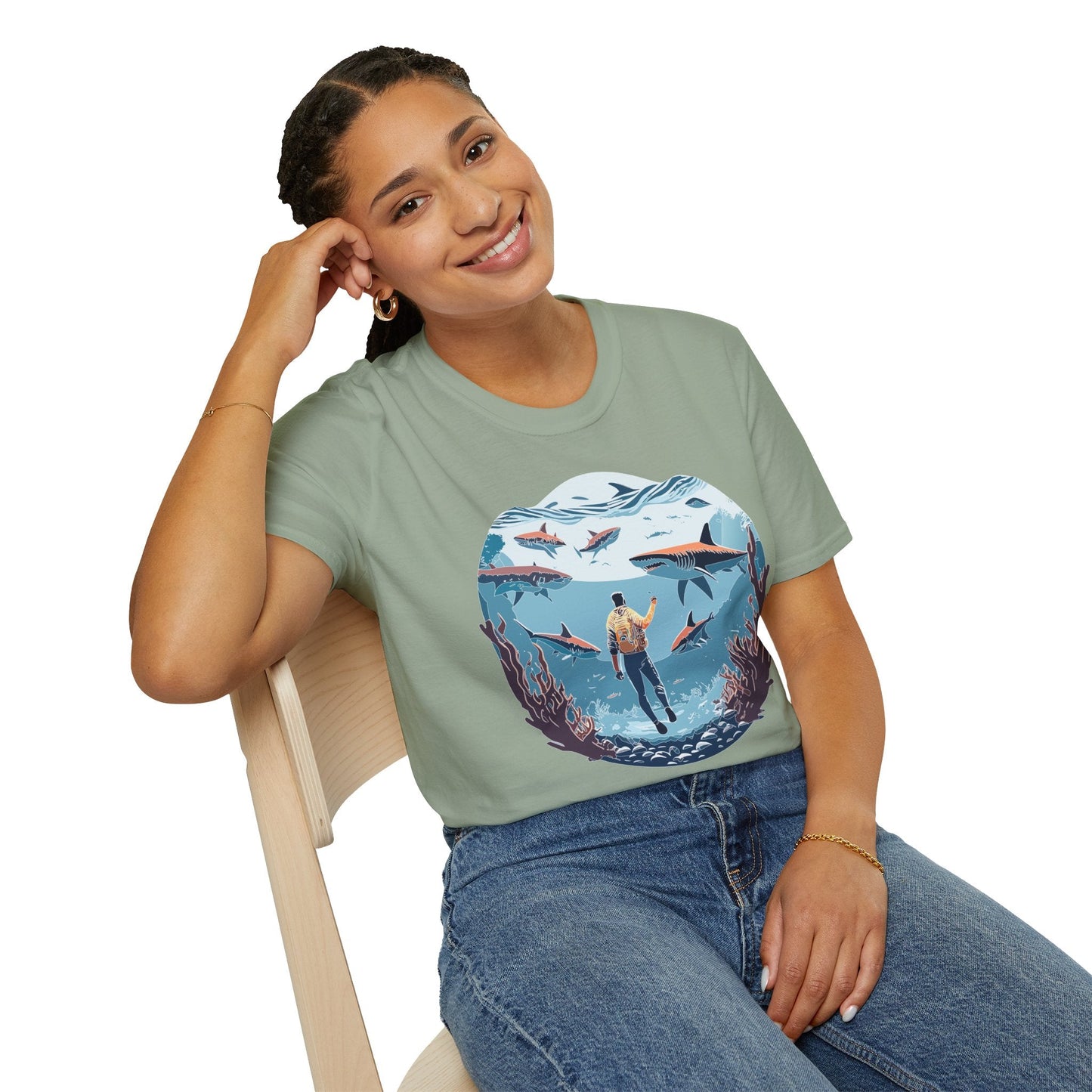 Ocean Graphic Unisex Softstyle Cotton Tee 2