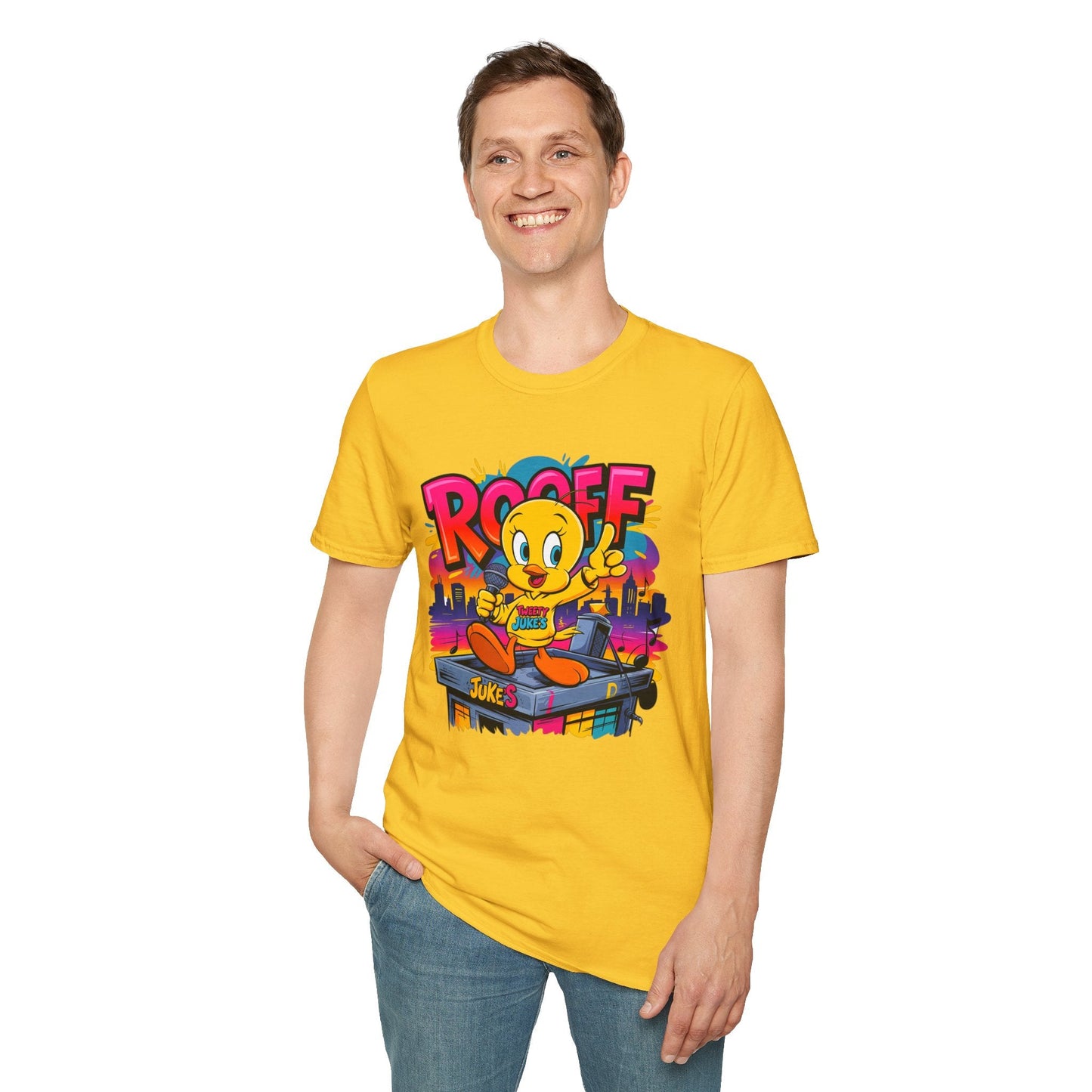 Unisex Cartoon T Shirt With Animation Funny Animals Tee Softstyle Gildan 64000 Cotton