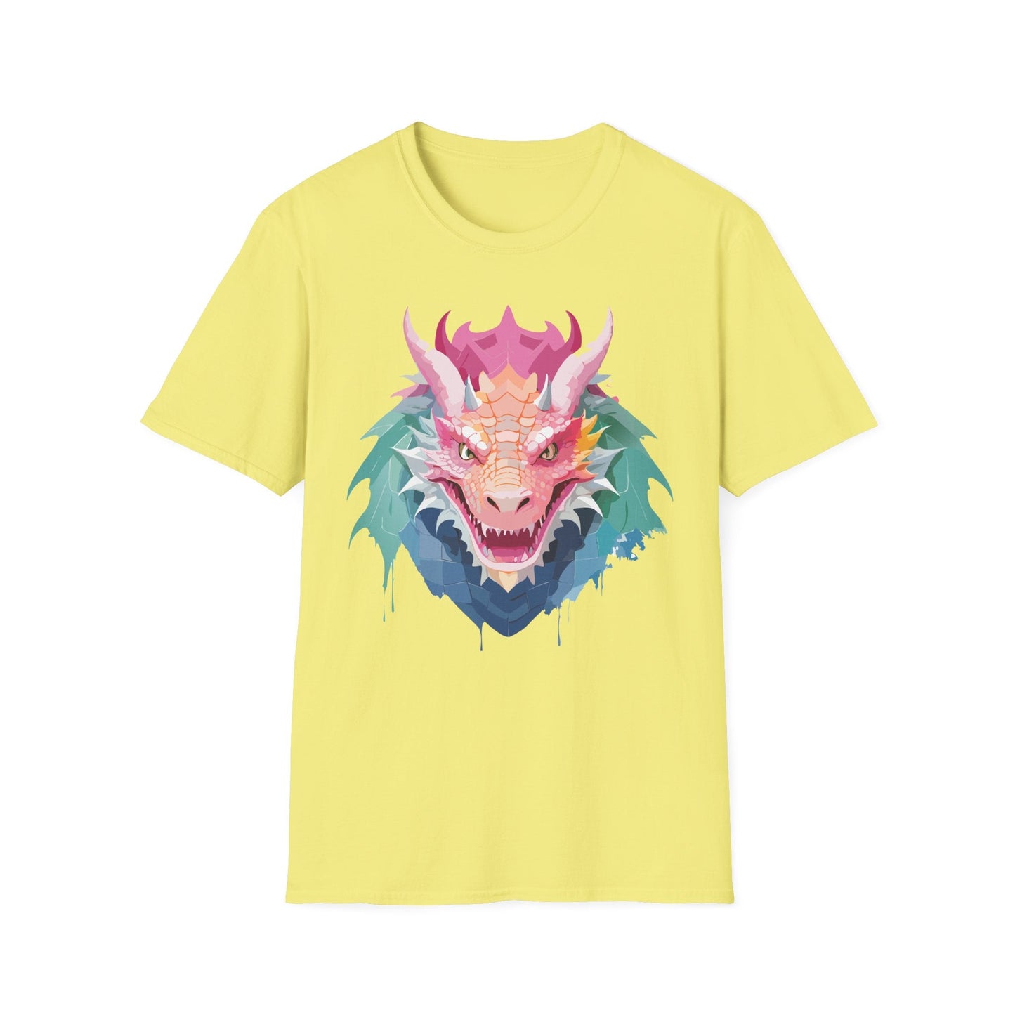 Dragon T Shirt Unisex Softstyle Cotton Tee With Animal Art Design Graphic Print Artwork