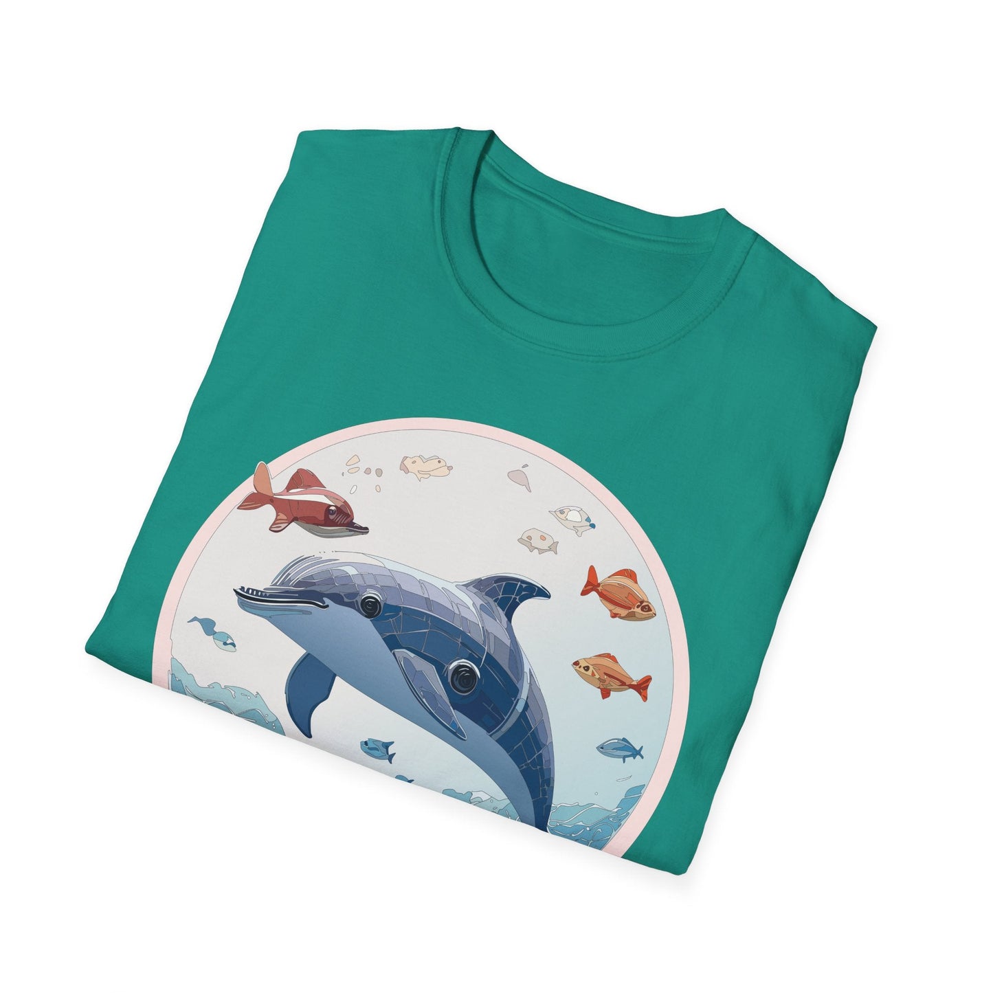 Dolphin Shirt Unisex Softstyle Tee One Hundred Percent Ring Spun Cotton Lightweight Comfort