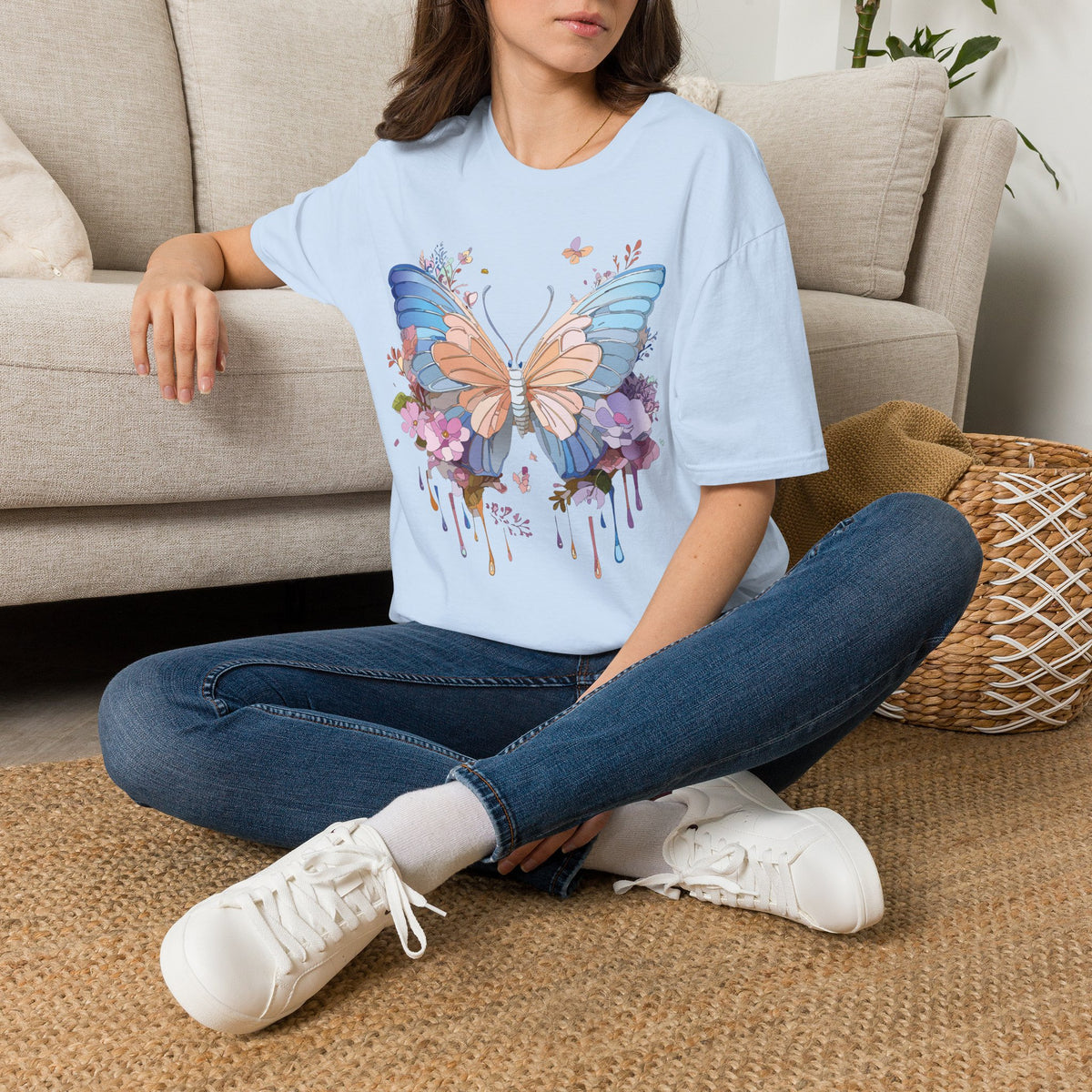 Butterfly Watercolor Tee — Pastel Floral Wings Graphic Tee Unisex 100 Cotton Gildan T-Shirt