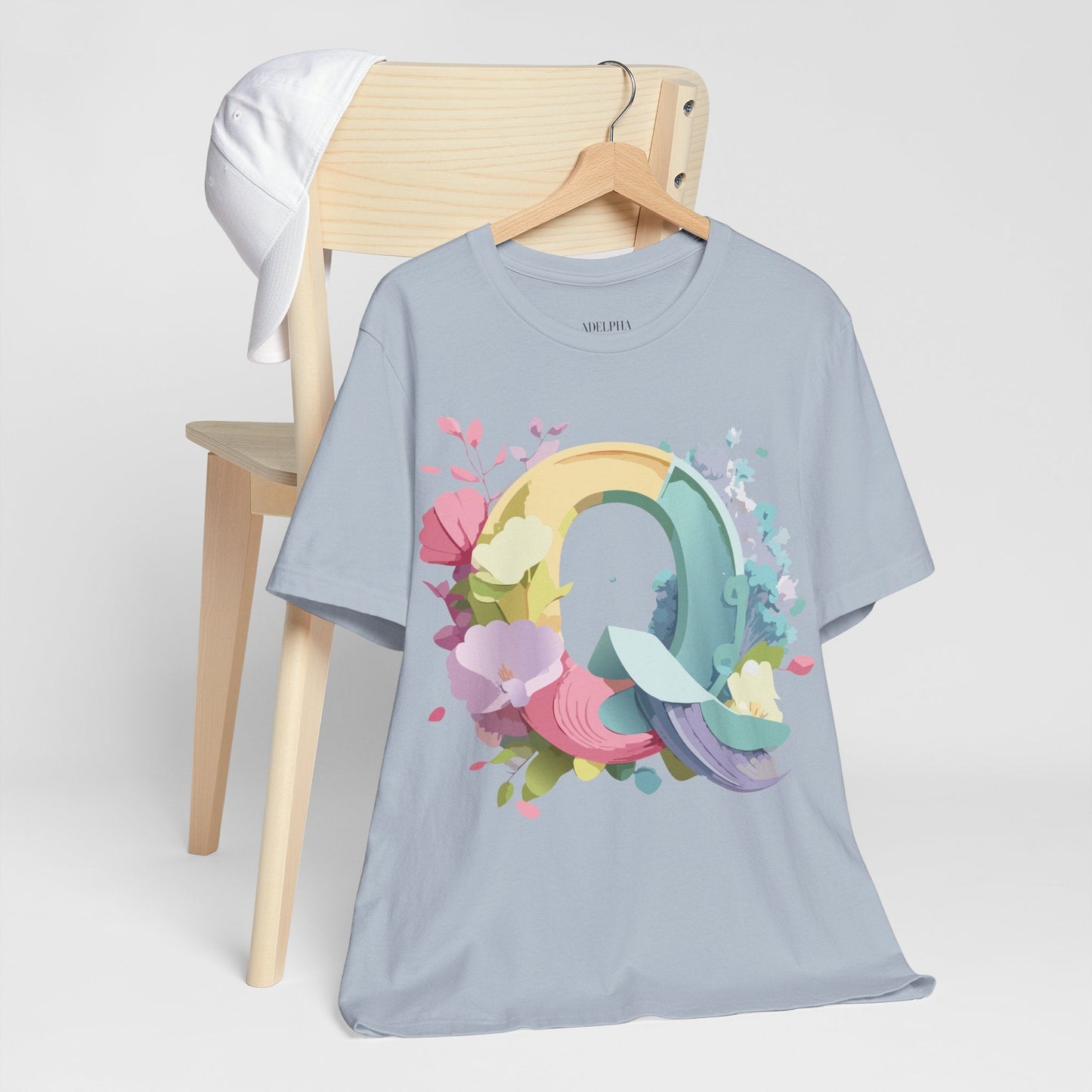 Letter Q Shirt Unisex Graphic Tee Featuring Vintage Inspired Artwork By Adelpha Collection