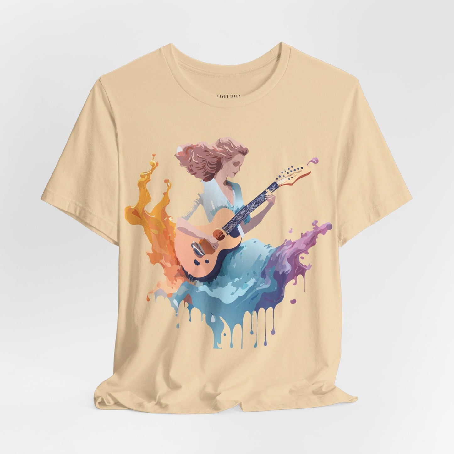 Music Graphic Unisex 100 Cotton Vintage Art with Musical Elements Tee 38