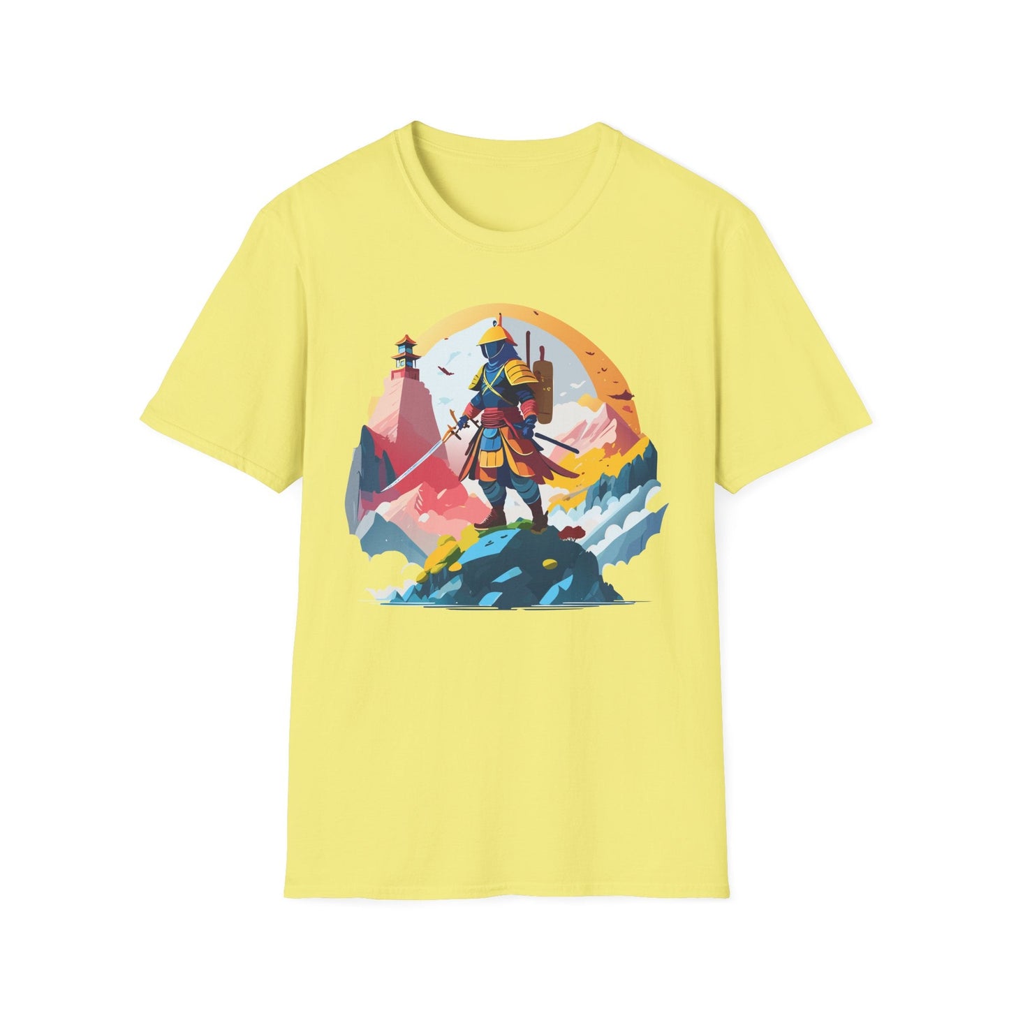 Samurai Unisex T Shirt Softstyle 64000 Short Sleeve Tee 100 Percent Cotton Breathable Comfort Fit