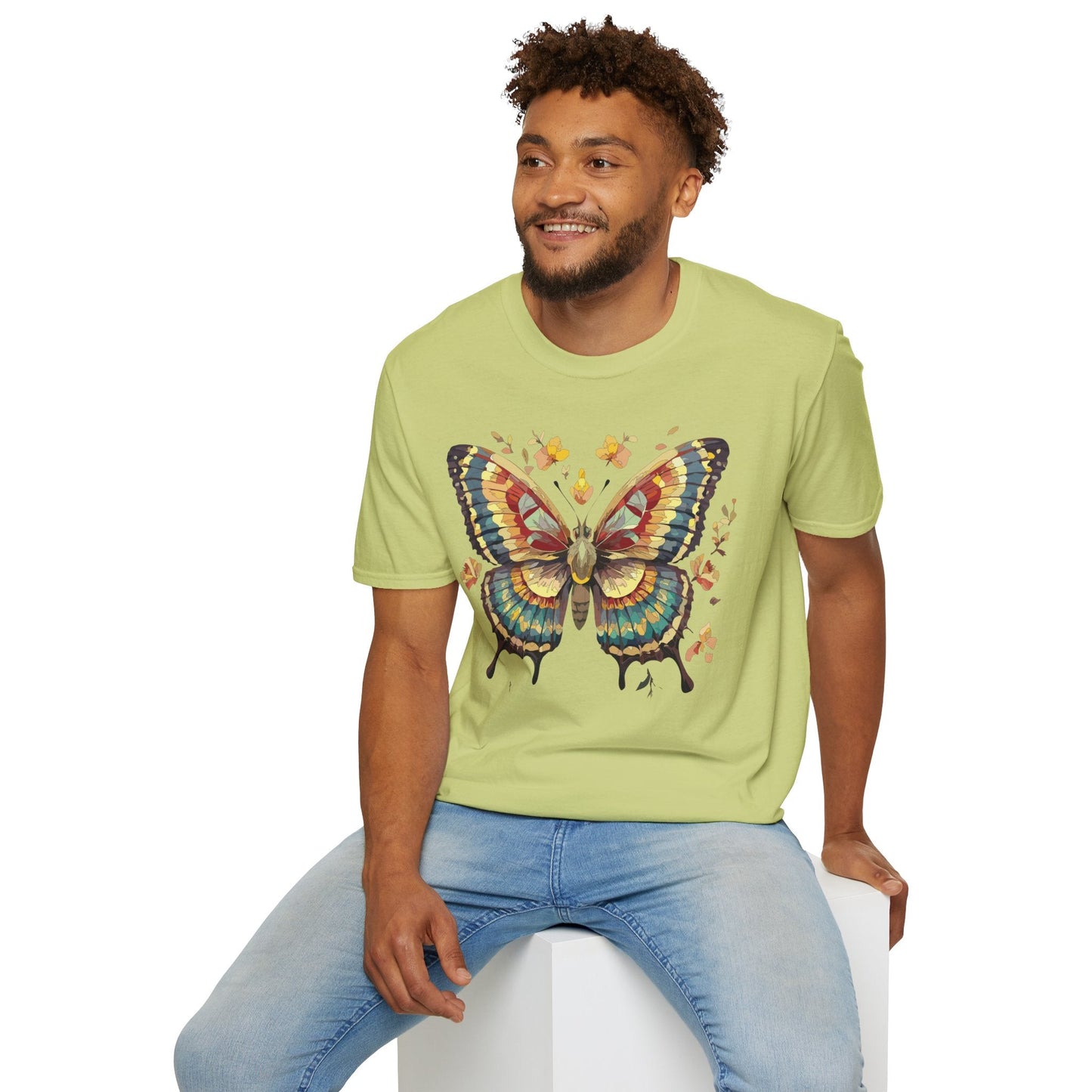 Butterfly Graphic T Shirt Unisex Gildan Softstyle 64000 Monarch Design Lightweight Everyday Wear