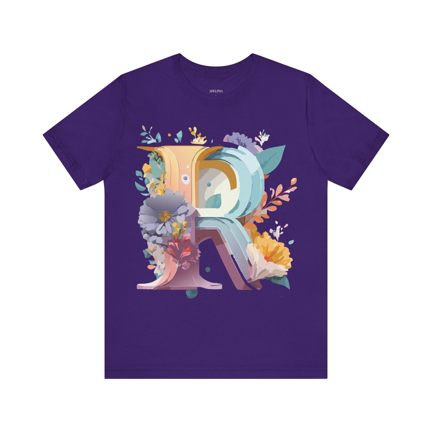 Letter R Graphic Tee Unisex Short Sleeve Vintage Inspired Shirt By Adelpha Art Design Tee