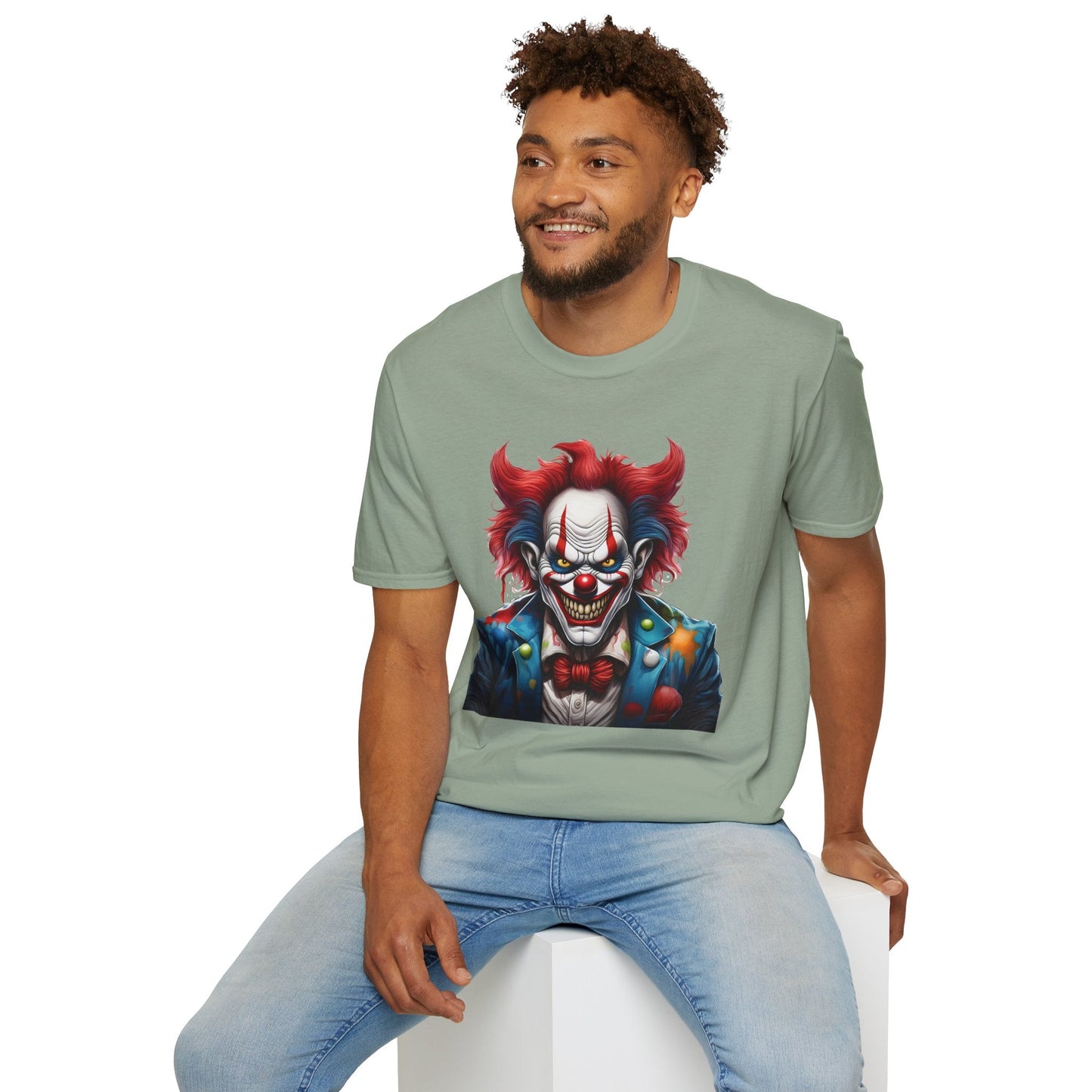 Unisex Clown Shirt With Funny Man Circus Print Tee Gildan Softstyle 64000 Classic Comfort Wear