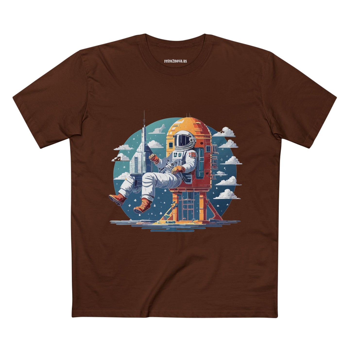 Cosmos Astronaut Shirt Unisex Premium Cotton Tee CS43 Original Art Design Retro2Nova Art Collection