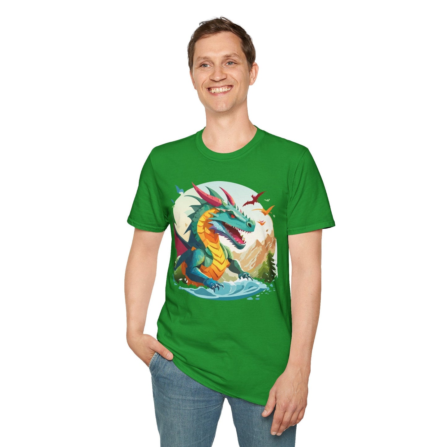 Dragon T Shirt Unisex Animal Tee Softstyle 64000 Premium 100 Percent Ring Spun Cotton