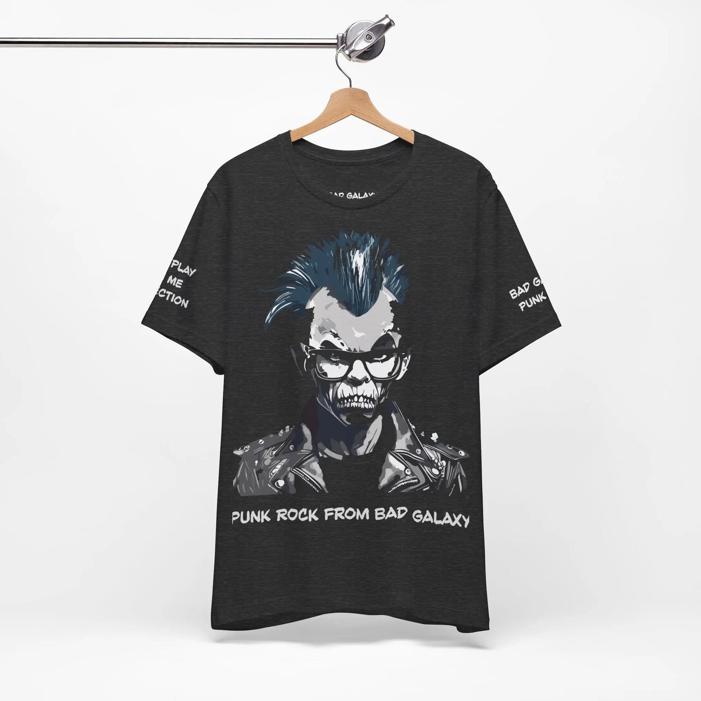 Punk Rock Tee Shirt From Bad Galaxy 100 Percent Cotton Eco Friendly Inks Made To Order USA Designed
