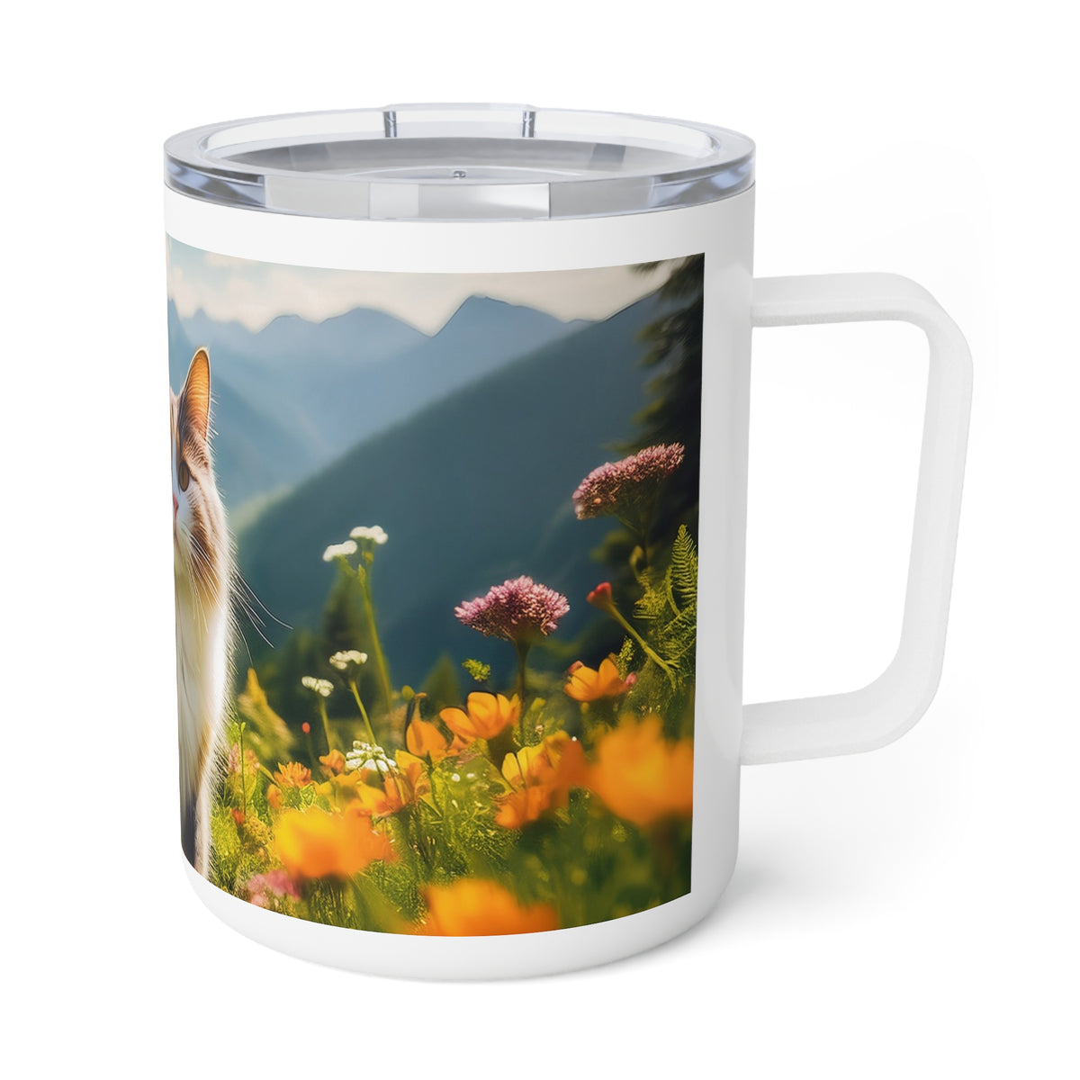 11 Art Design Insulated Coffee Mug Clear Lid 10oz Insulated Coffee Mug 10oz