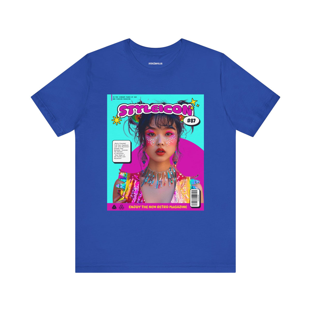 Magazine Cover Graphic Unisex Cotton Bella+Canvas Tee with Retro Poster ab32