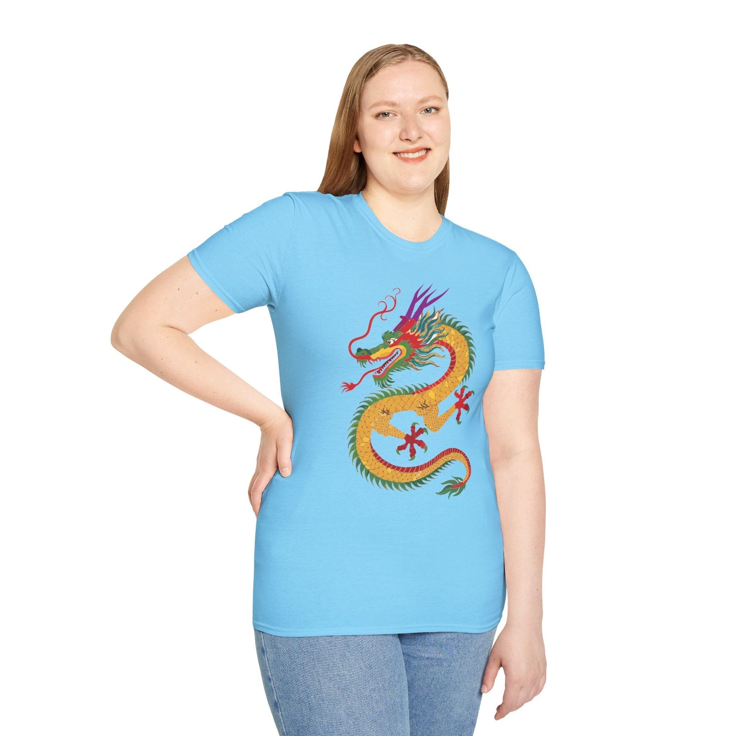 Dragon T Shirt Unisex Dragon Shirt Animal Design Softstyle Ring Spun Cotton Tee Comfort