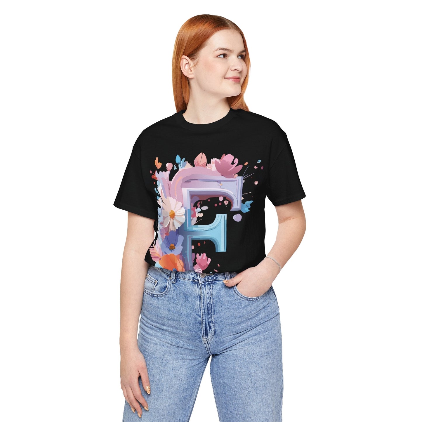Letter F Shirt Graphic Tee Unisex Vintage Inspired Artwork From Adelpha Premium Short Sleeve