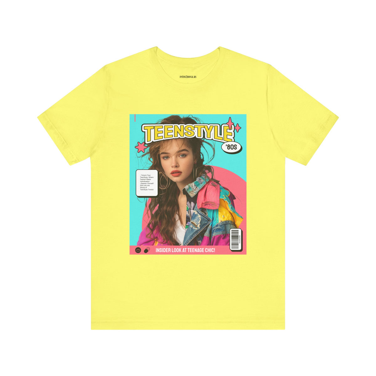 Magazine Cover Graphic Unisex Cotton Bella+Canvas Tee with Retro Poster Design ab114