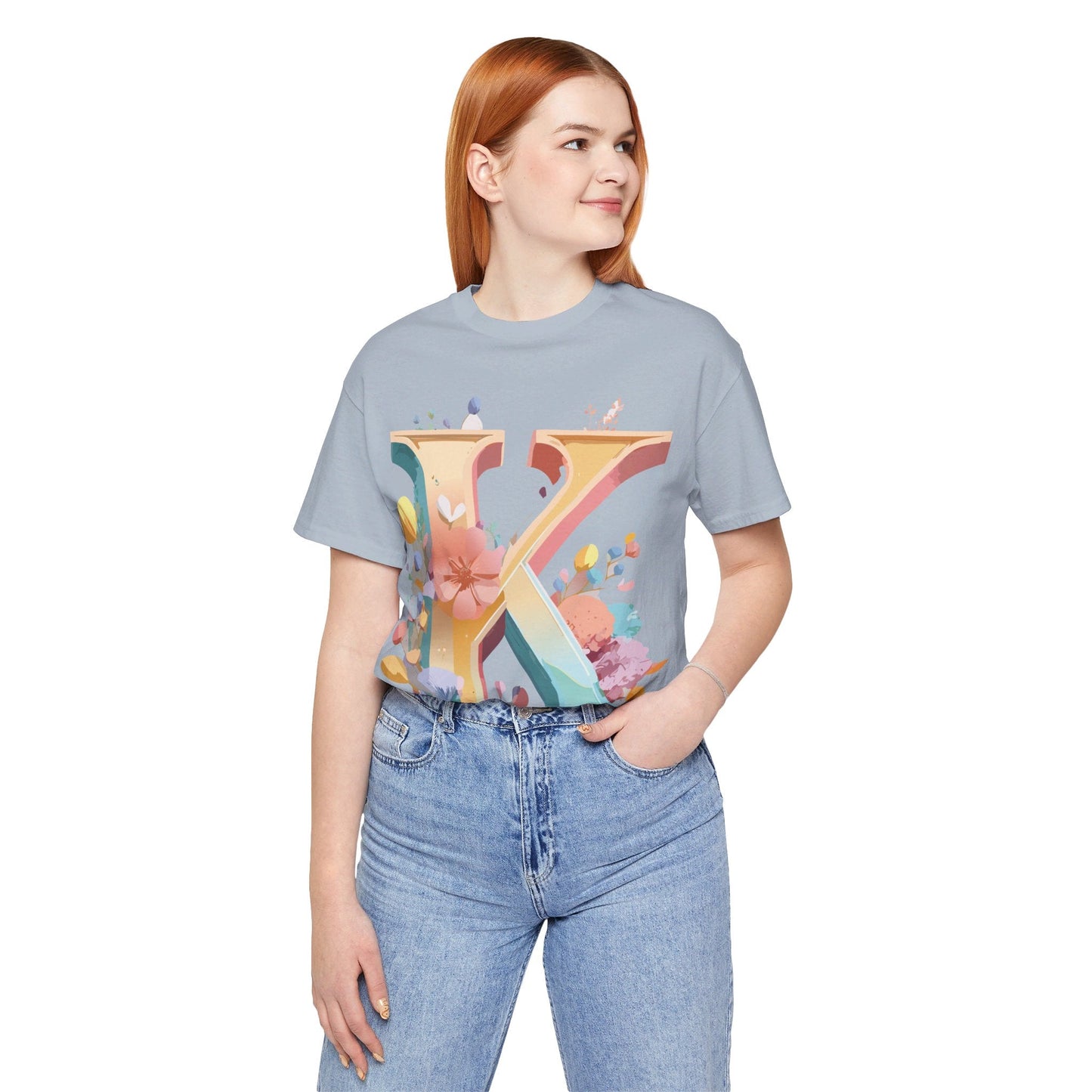 Letter K Shirt Unisex Graphic Tee With Vintage Inspired Artwork By Adelpha Short Sleeve