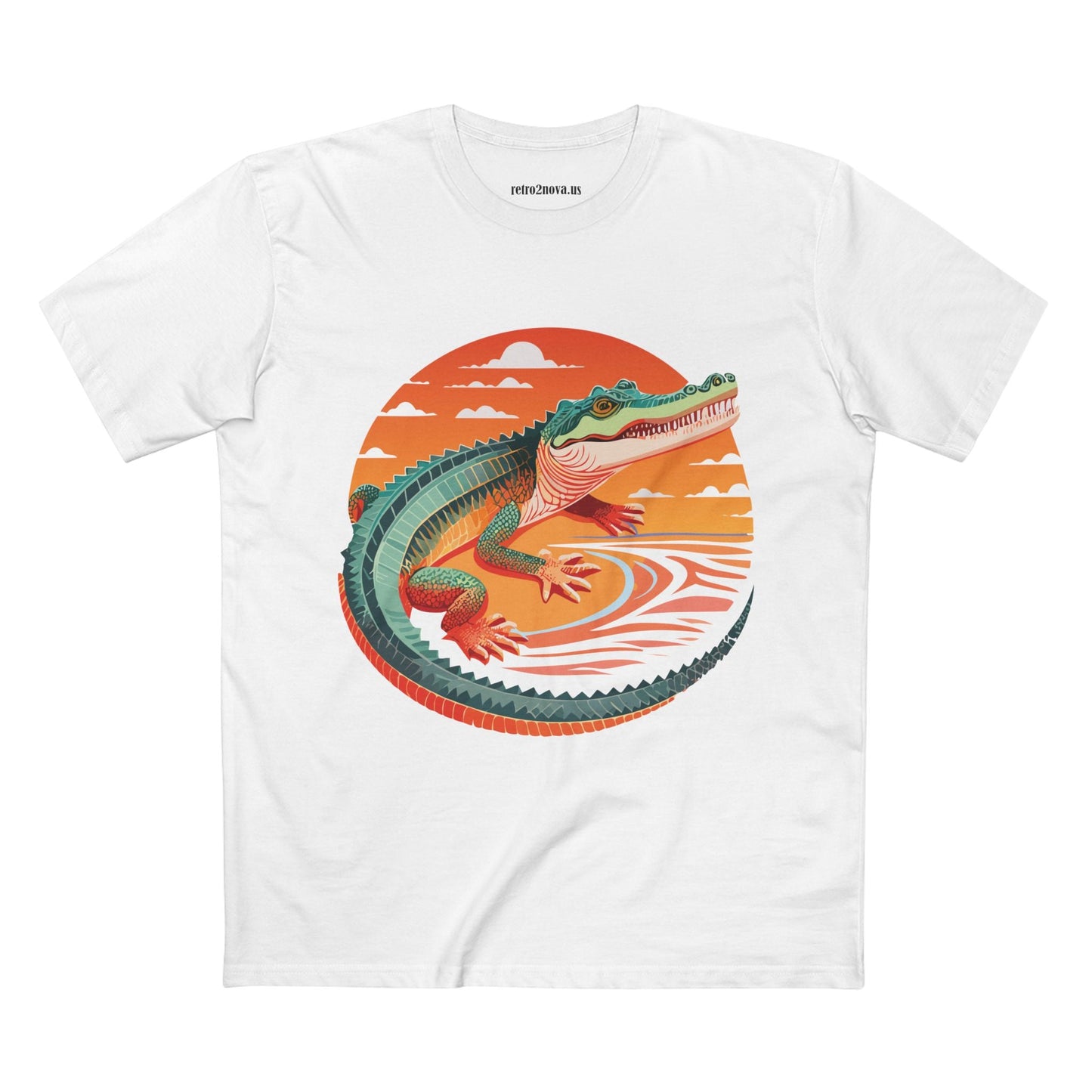 Unisex Crocodile Animal Shirt Premium Cotton Tee With Original Art Design From Retro2Nova Art Collection