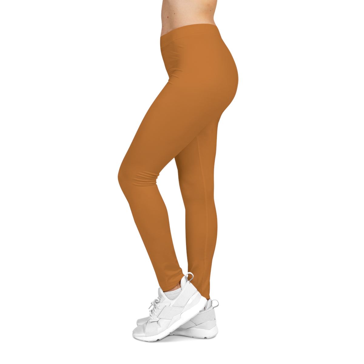Ochre Orange Color Women's Poly-Span Casual Leggings XS-2XL