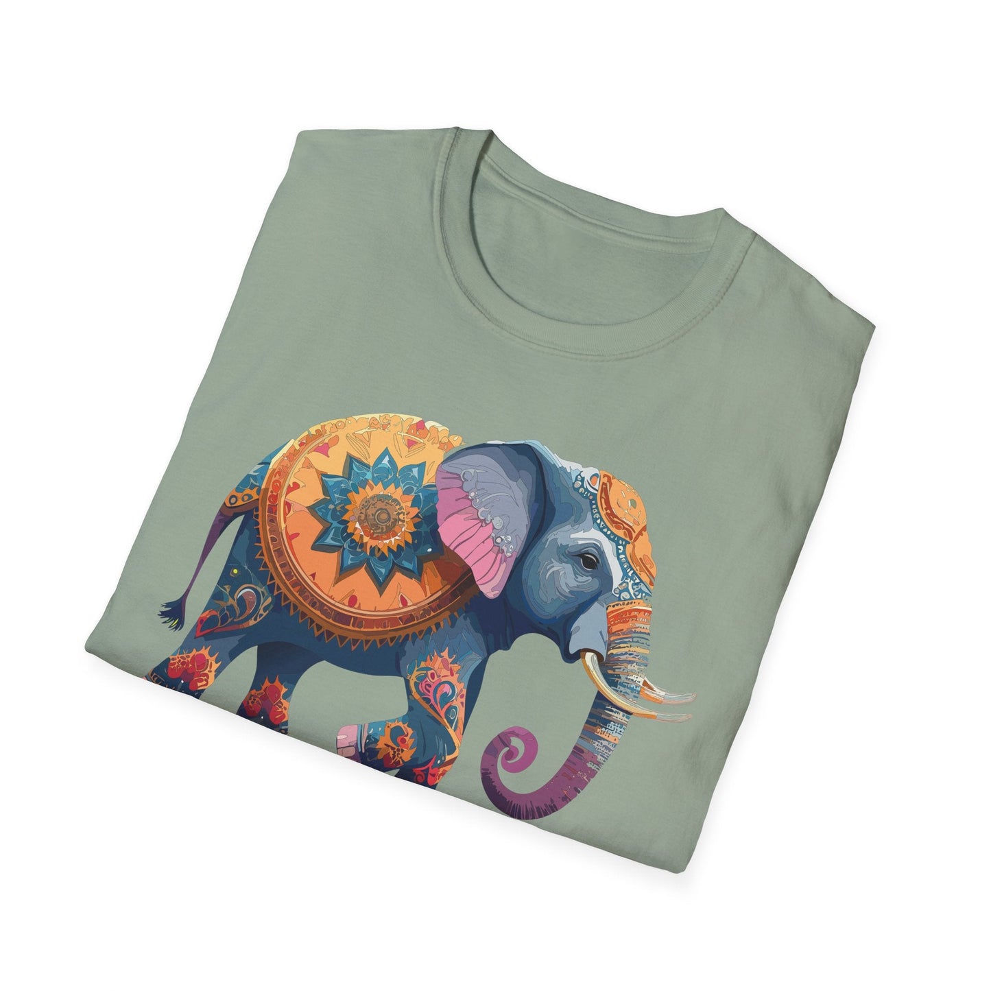 Elephant T Shirt Unisex Gildan Softstyle Tee 100 Percent Ring Spun Cotton Animal Shirt