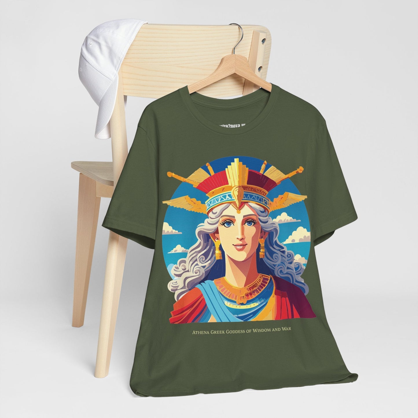Athena Goddess Shirt Unisex Graphic Tee With Original Retro2Nova Artwork Vintage Inspired