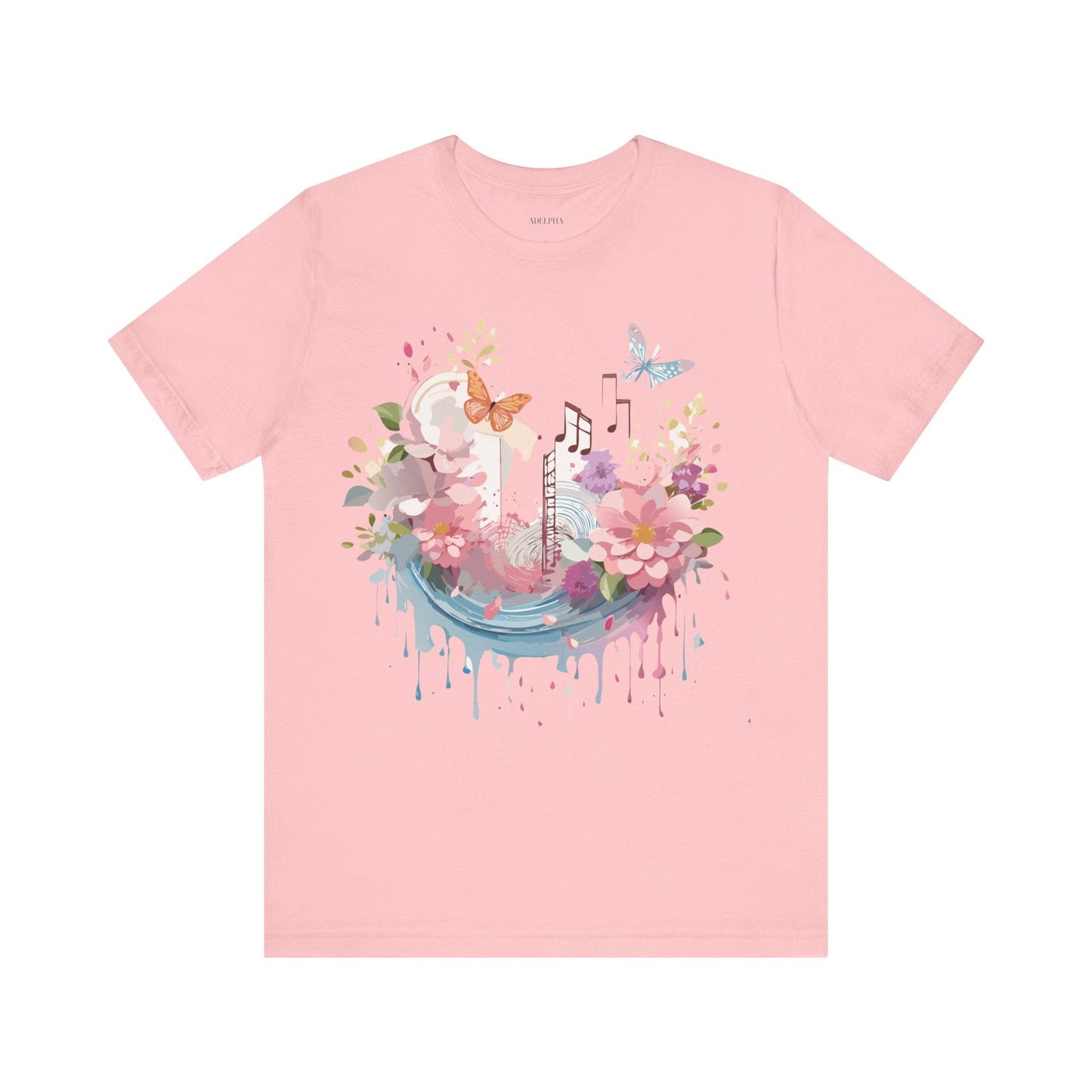Music Graphic Unisex 100 Cotton Vintage Art with Musical Elements Tee 122