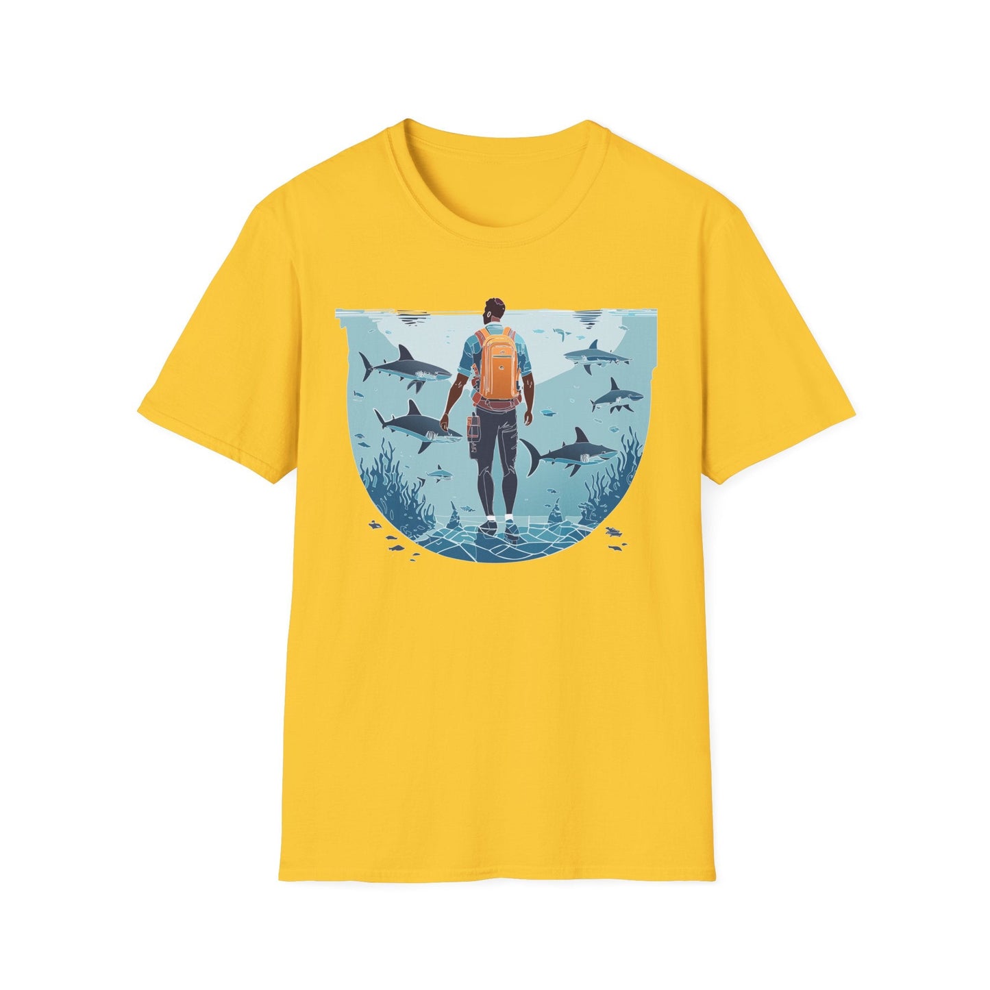 Ocean Tee Shirt Unisex Softstyle T Shirt With Ocean Art Design U Boat Theme Graphic Artwork Edition