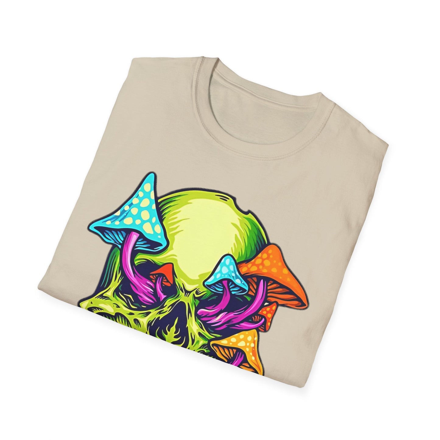 Unisex Skull Tee Shirt With Skeleton Art Design Gildan Softstyle 64000 100 Percent Ring Spun Cotton