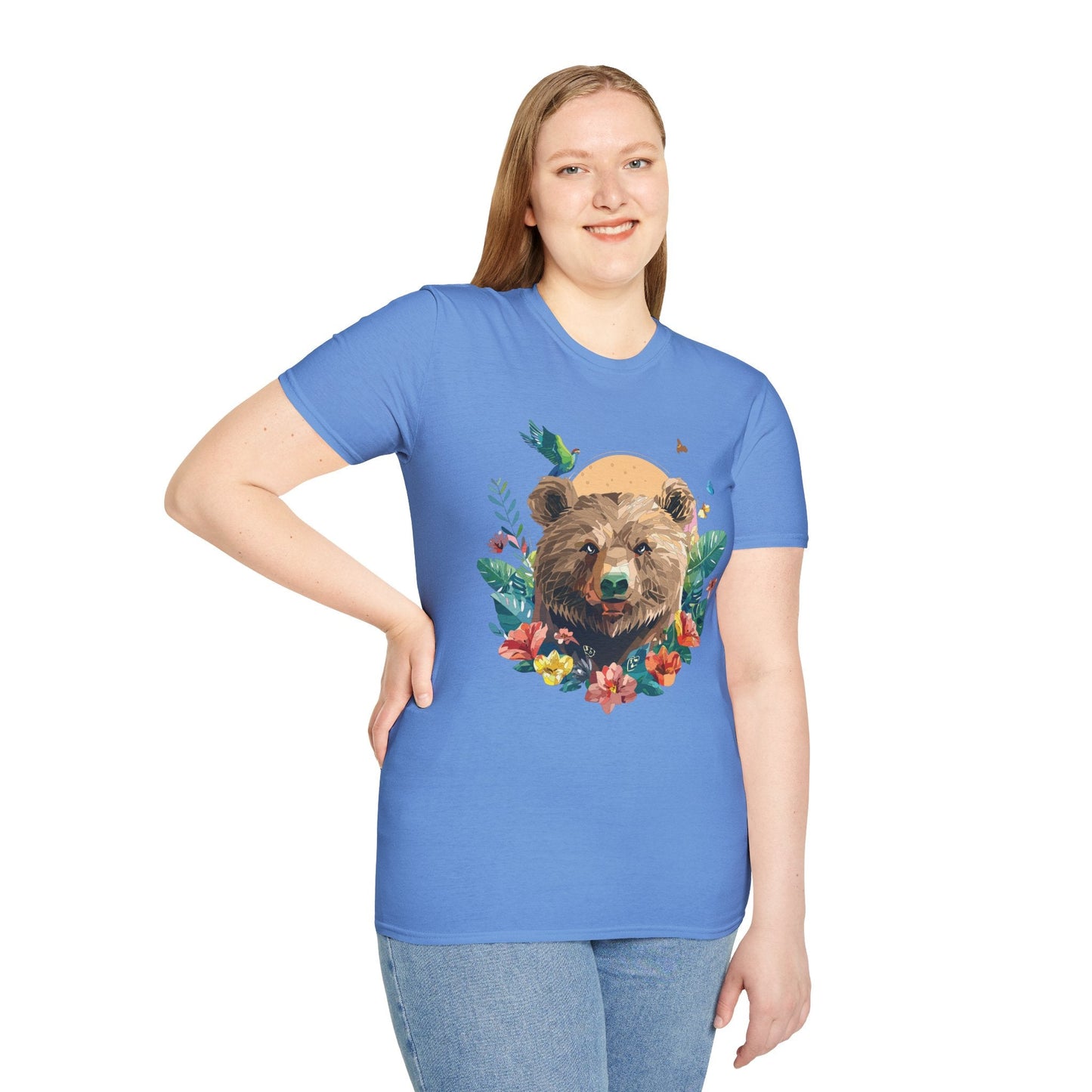Bear T Shirt Unisex Graphic Tee Bear Lover Gift 100 Percent Ring Spun Cotton Softstyle 64000 Gildan