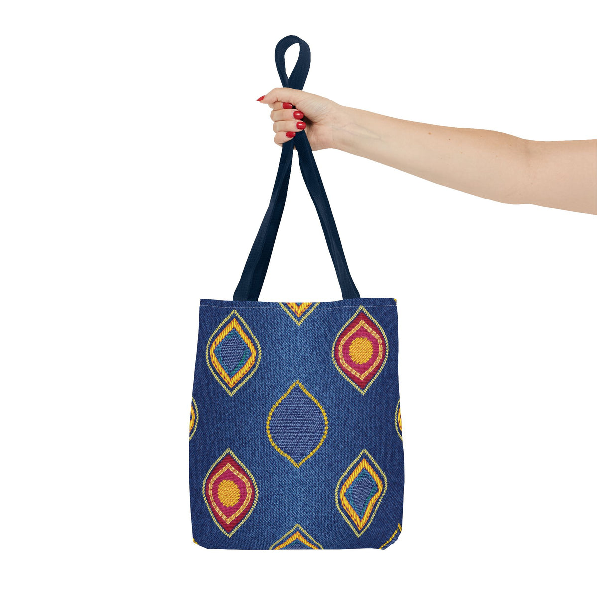Diwali Graphic Denim Fabric Imitation Print Unisex Canvas Bag Poly Spun 3 Sizes Tote Bag 205-19