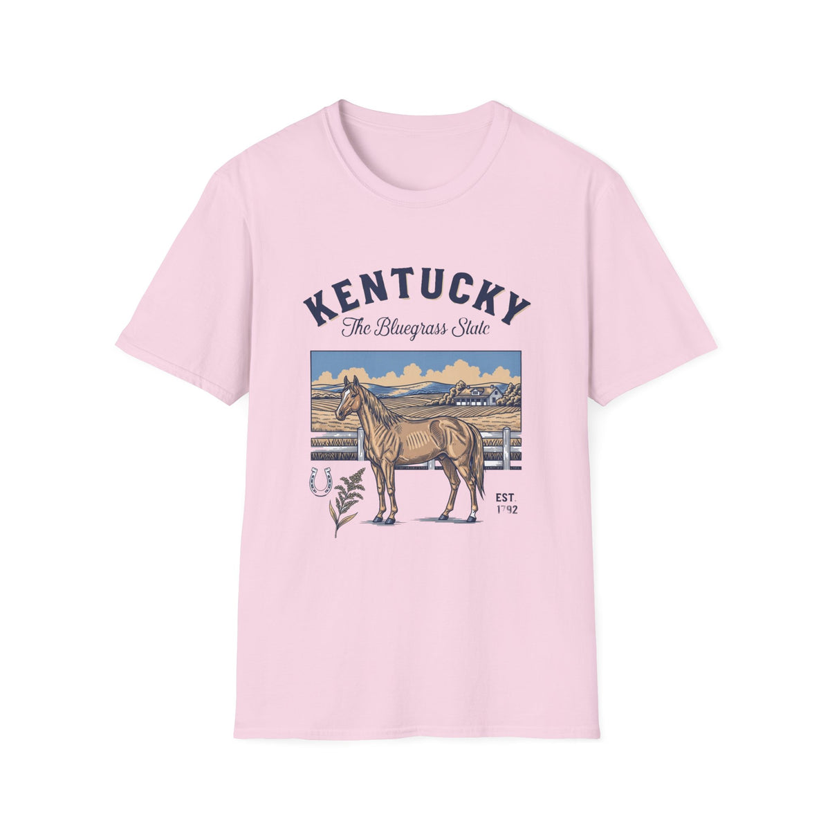 Kentucky Horse Vintage Graphic T-Shirt — The Bluegrass State Travel Tourist Graphic Tee Unisex 100 Cotton Gildan T-Shirt