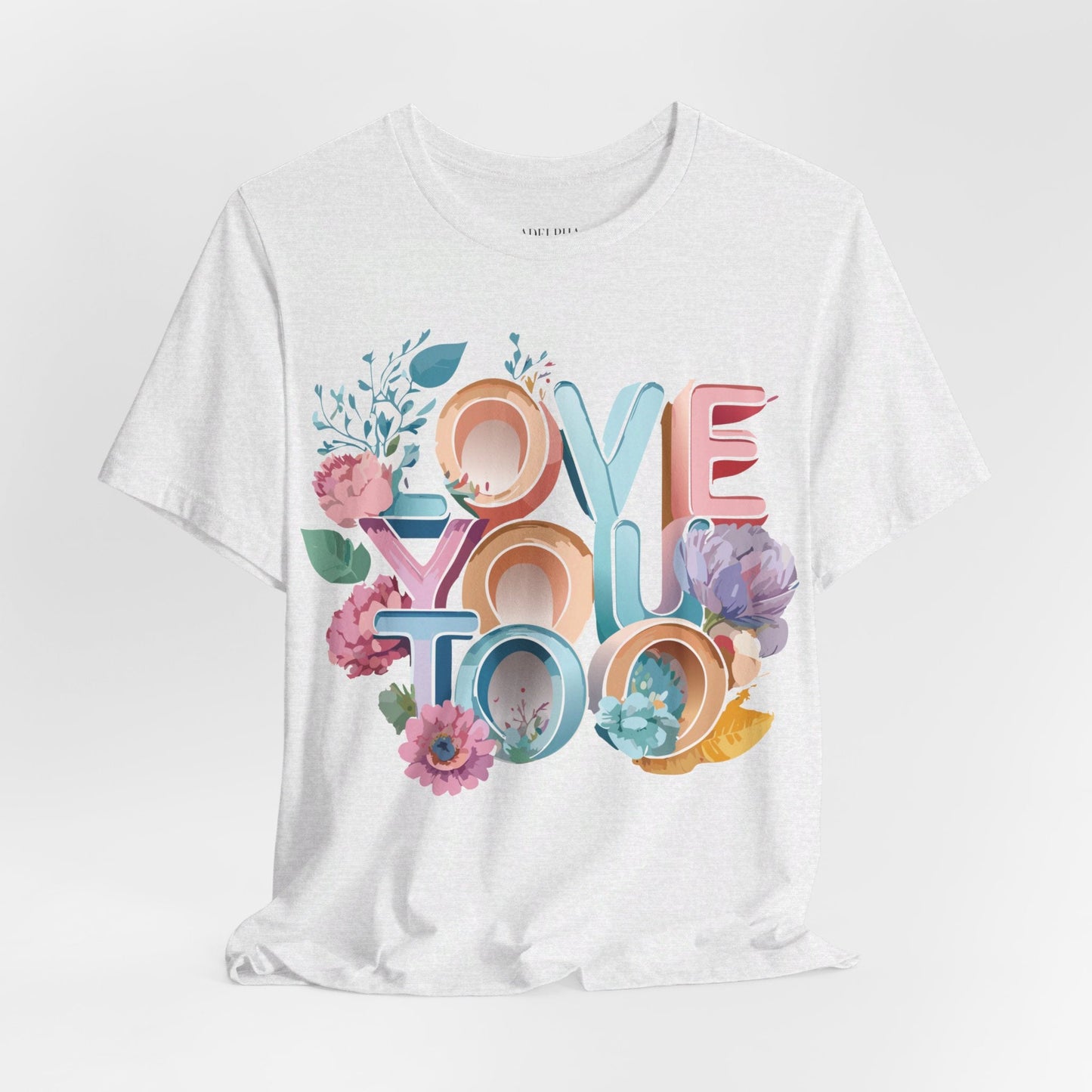 Valentine Day Graphic Unisex 100 Cotton Vintage Artwork with Love and Flower Design Tee 39