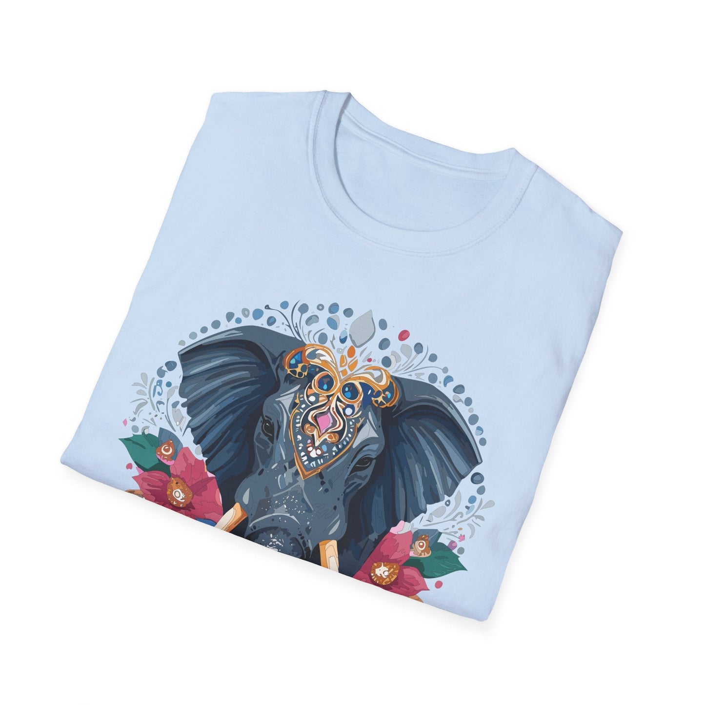 Elephant Graphic T Shirt Unisex Cotton Tee Softstyle Gildan 64000 Elephant Design