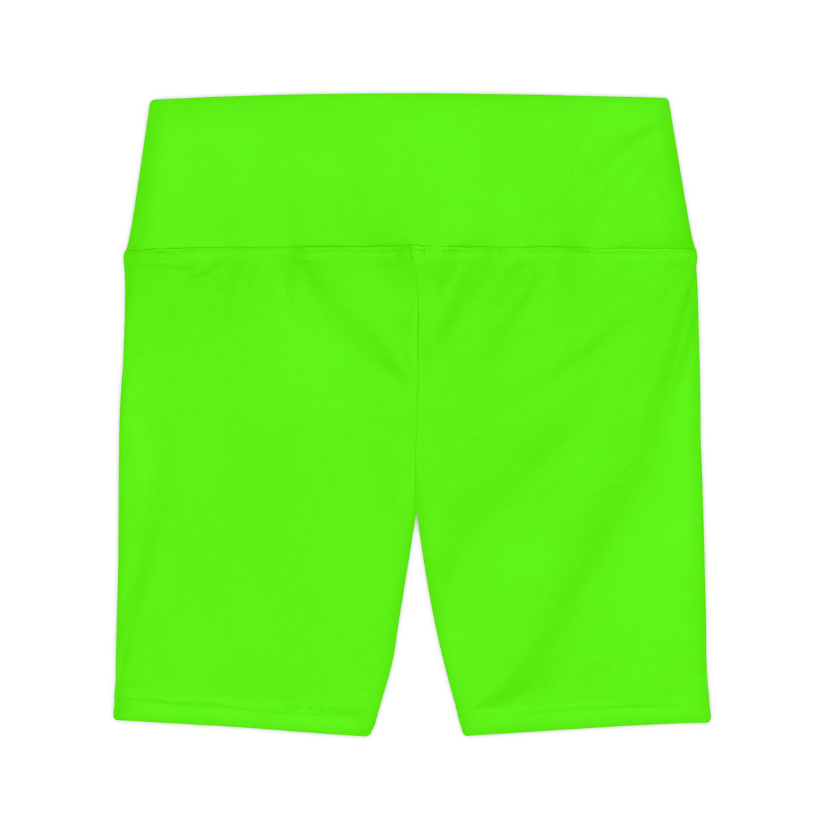 Neon Grass Green Women's Workout Shorts - High-Waist Biker Activewear