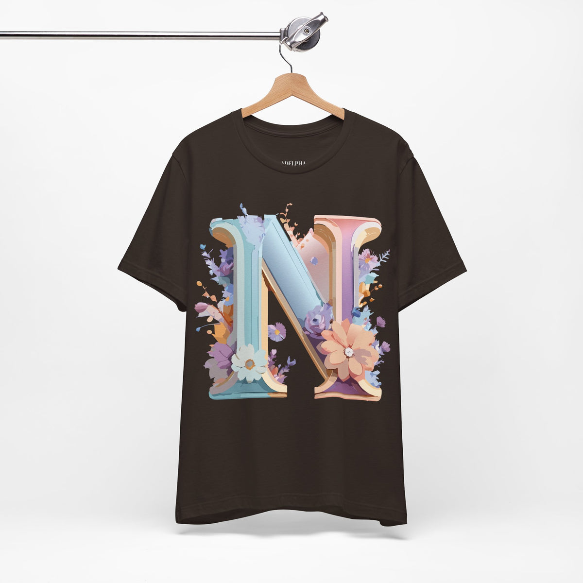 Letter N Graphic Unisex Cotton Bella+Canvas Tee with Art Letter Design