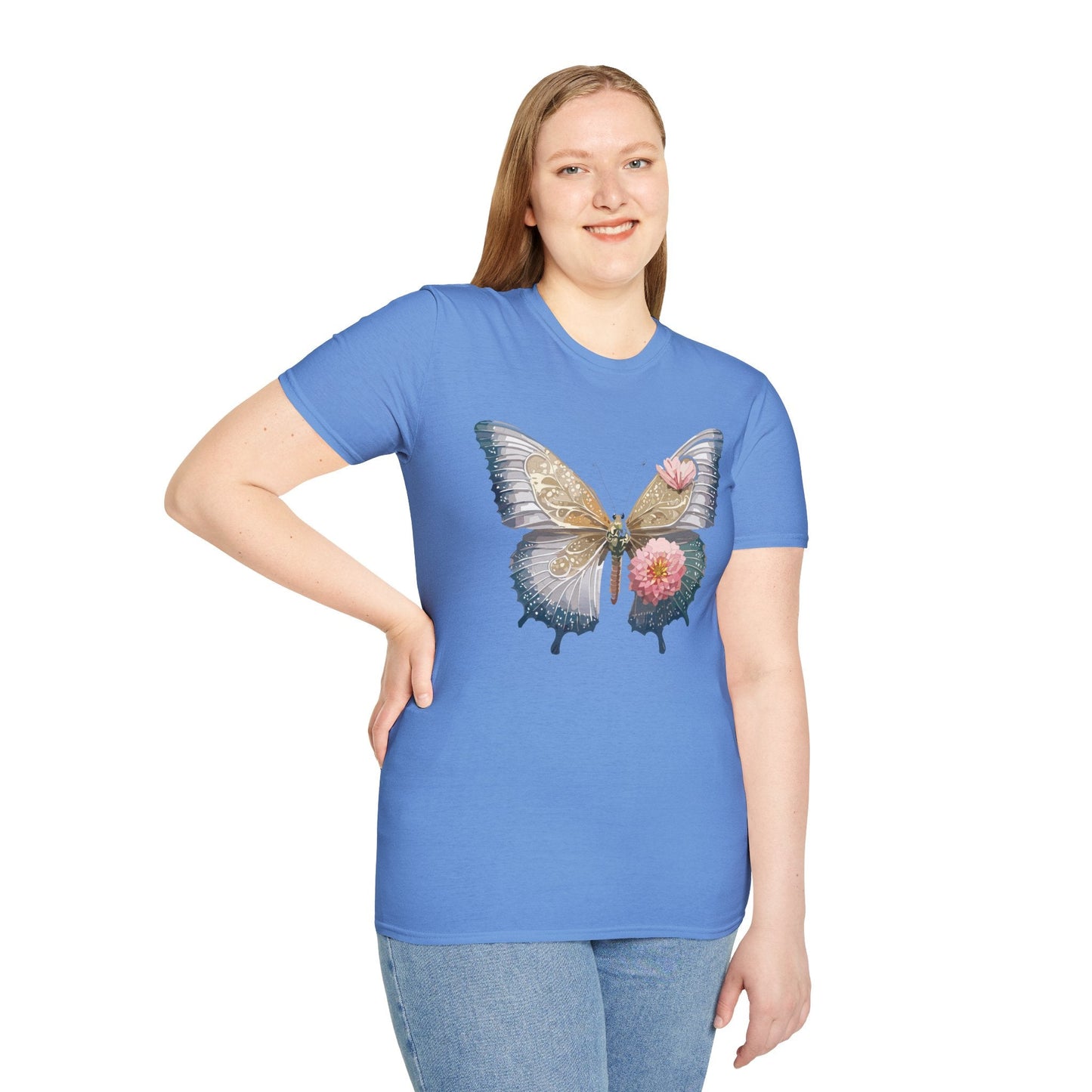 Unisex Monarch Butterfly T Shirt Softstyle Gildan 64000 100 Percent Ring Spun Cotton Tee