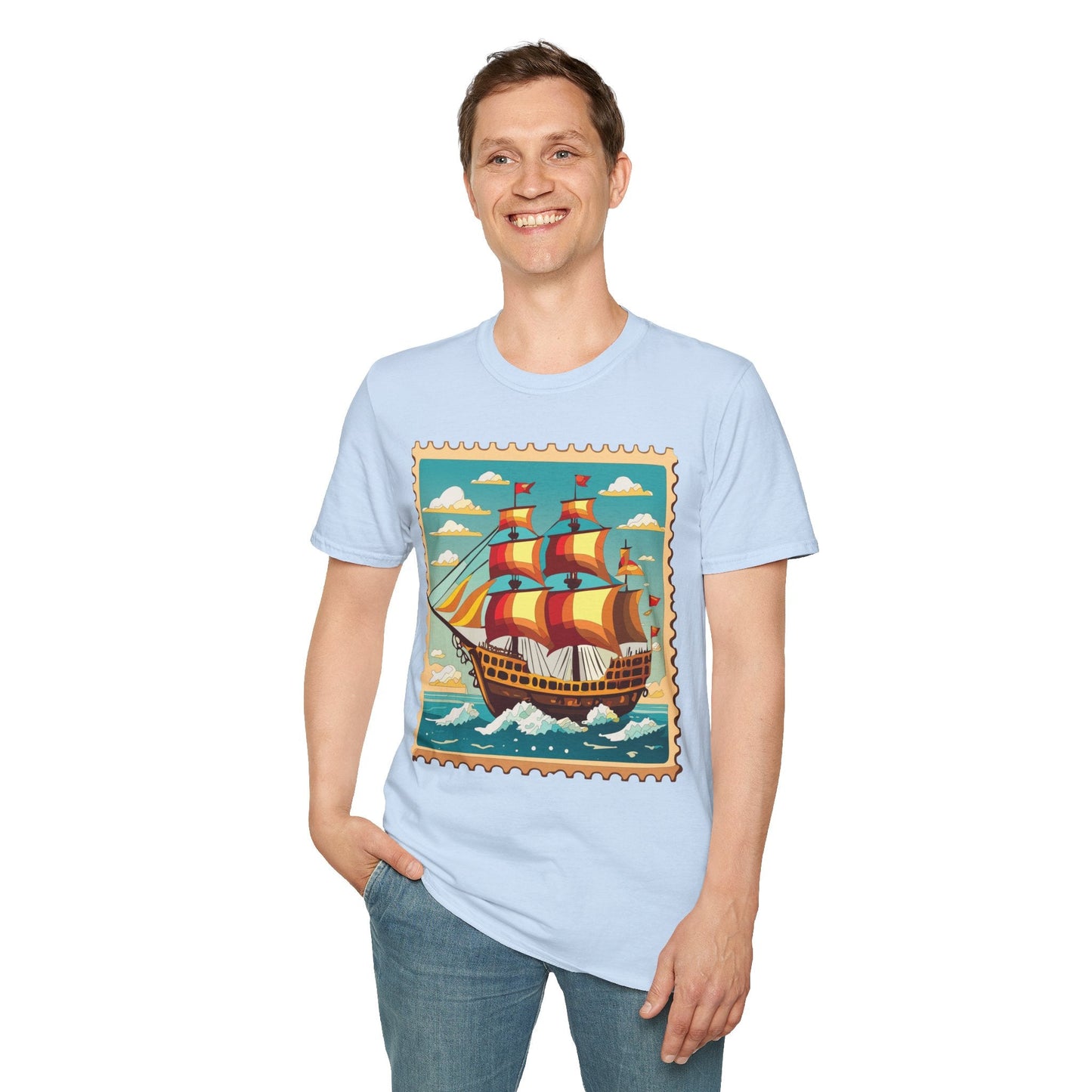 Unisex Softstyle Short Sleeve T Shirt Gildan 64000 Ring Spun Cotton Vessel Ship Frigate Tee