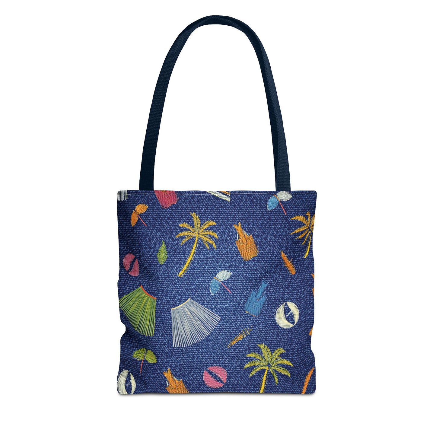 Denim Fabric Imitation Print Unisex Canvas Bag Poly Spun 3 Sizes Tote Bag 182-3
