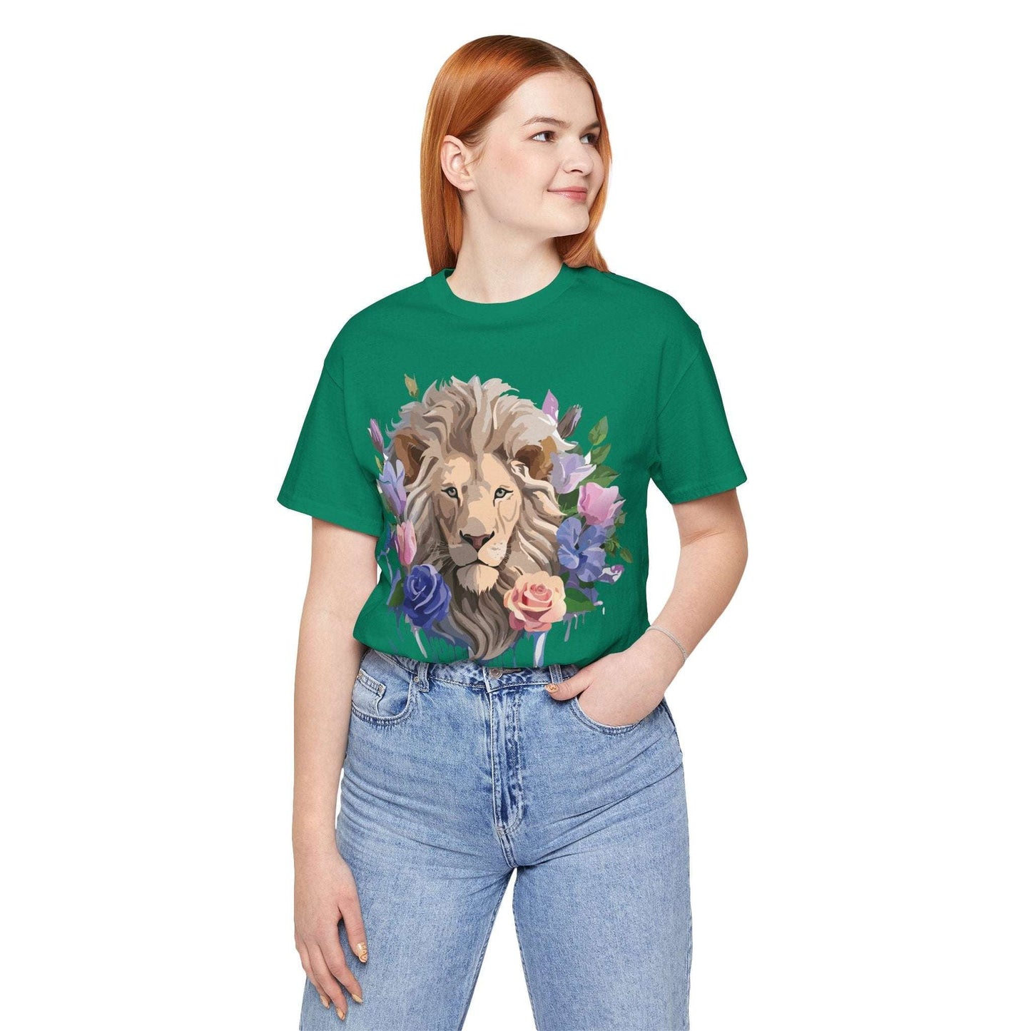 Lion Graphic Unisex 100 Cotton Vintage Animal Artwork Tee 4