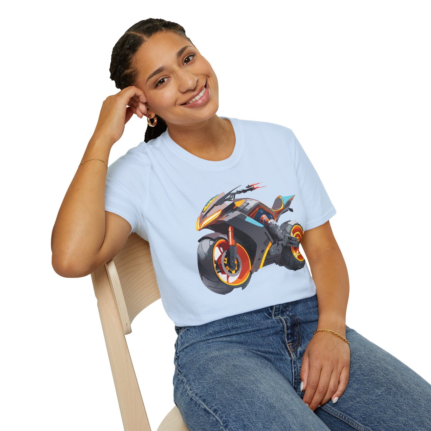 Unisex Bike T Shirt With Motorcycle Graphic MTB Tee Cotton Softstyle Comfort For Riders