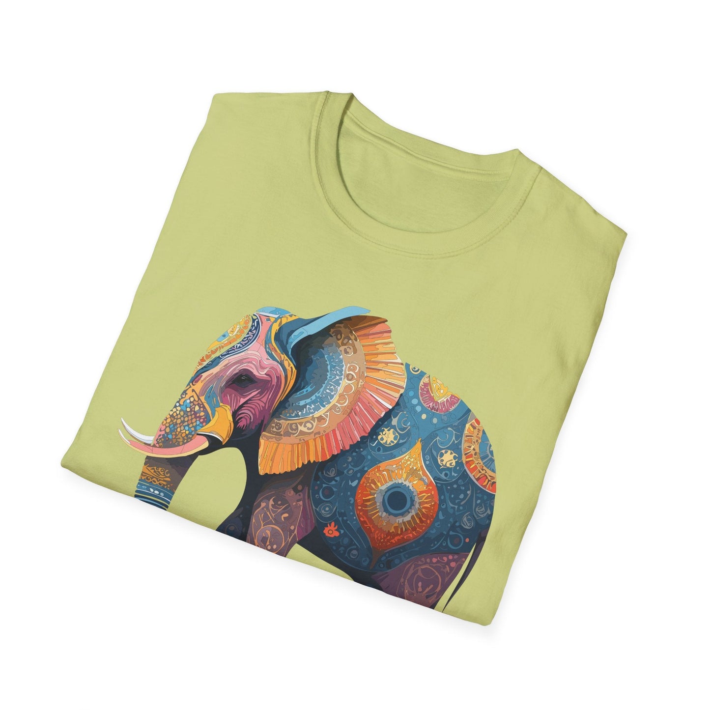 Elephant T Shirt Unisex Gildan Softstyle 64000 Tee With Animal Elephant Graphic Artwork