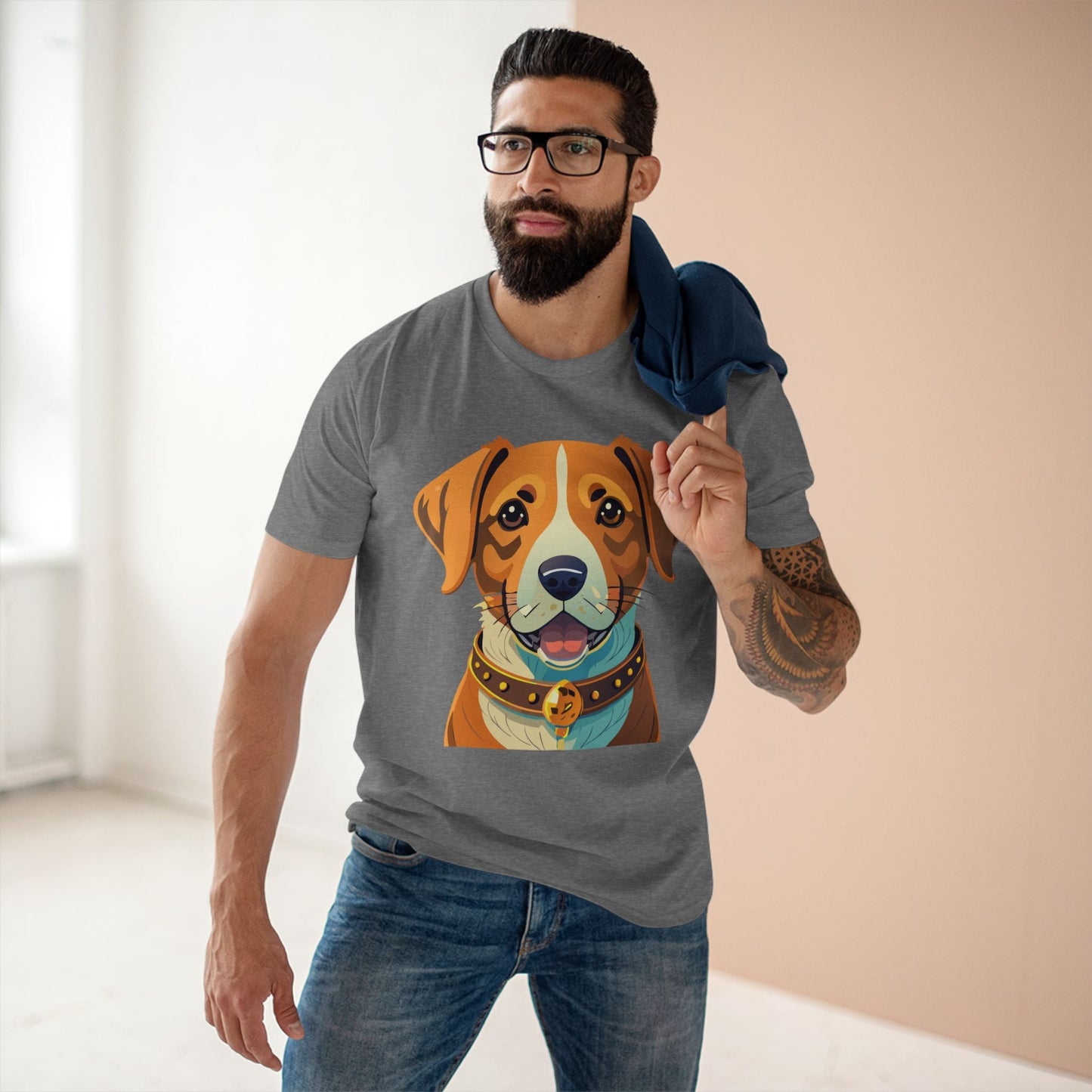 Retro2Nova Unisex Dog Shirt Premium Cotton Tee With Original Art Design Animal Print For Everyday Comfort