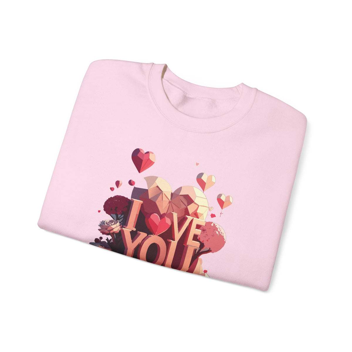 Unisex Big Heart Love Sweatshirt, Love Heart Sweatshirt, Floral Love Sweatshirt, 50/50 Cotton-Poly Valentine's Day Sweatshirt 10